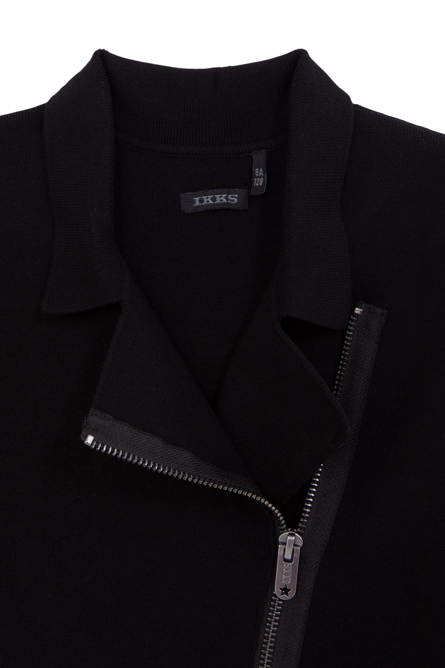 GIRLS’ BLACK BIKER-STYLE CARDIGAN WITH ZIP DECOR 4