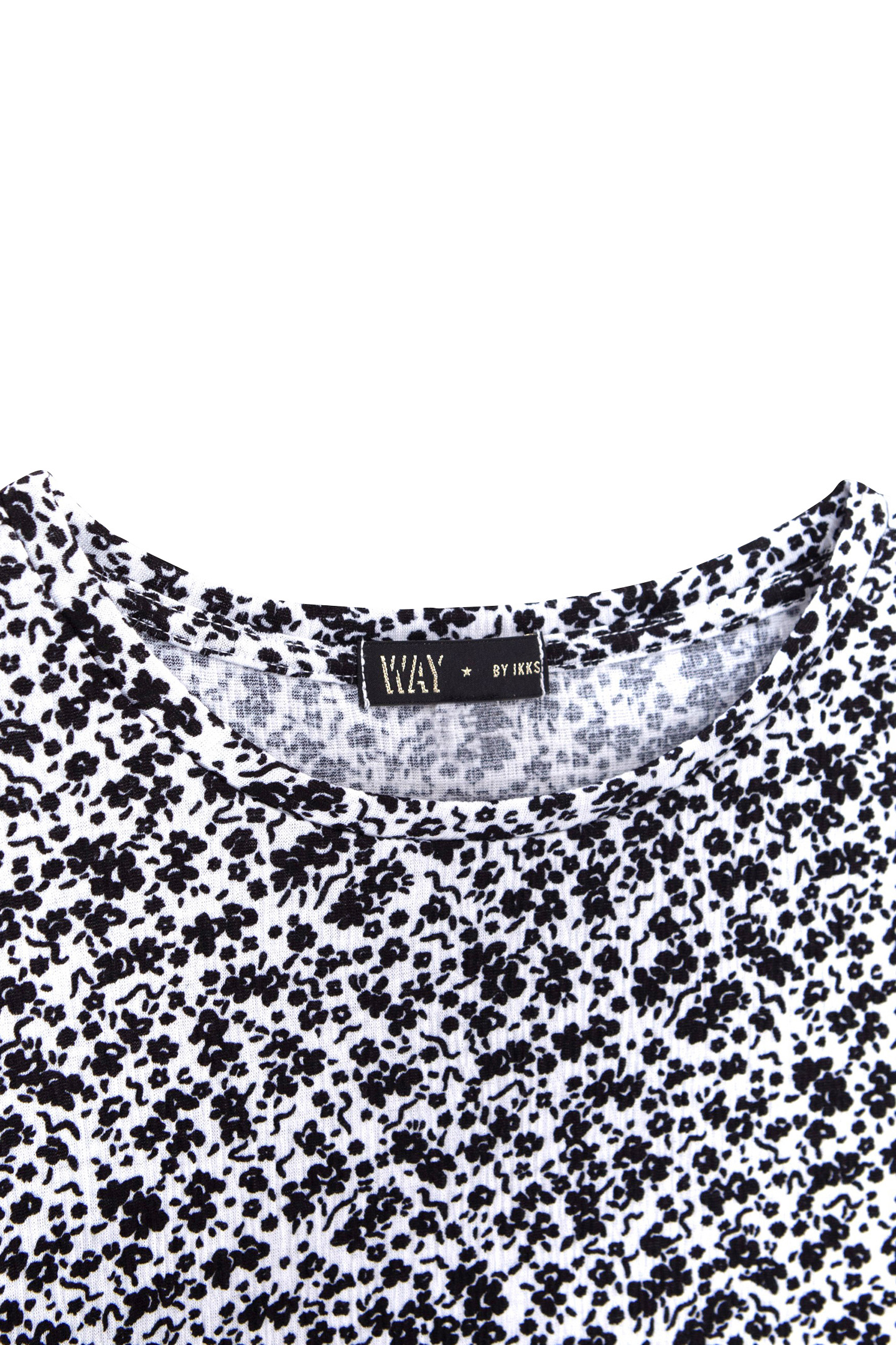 GIRLS' OFF-WHITE T-SHIRT WITH BLACK FLOWER PRINT 3