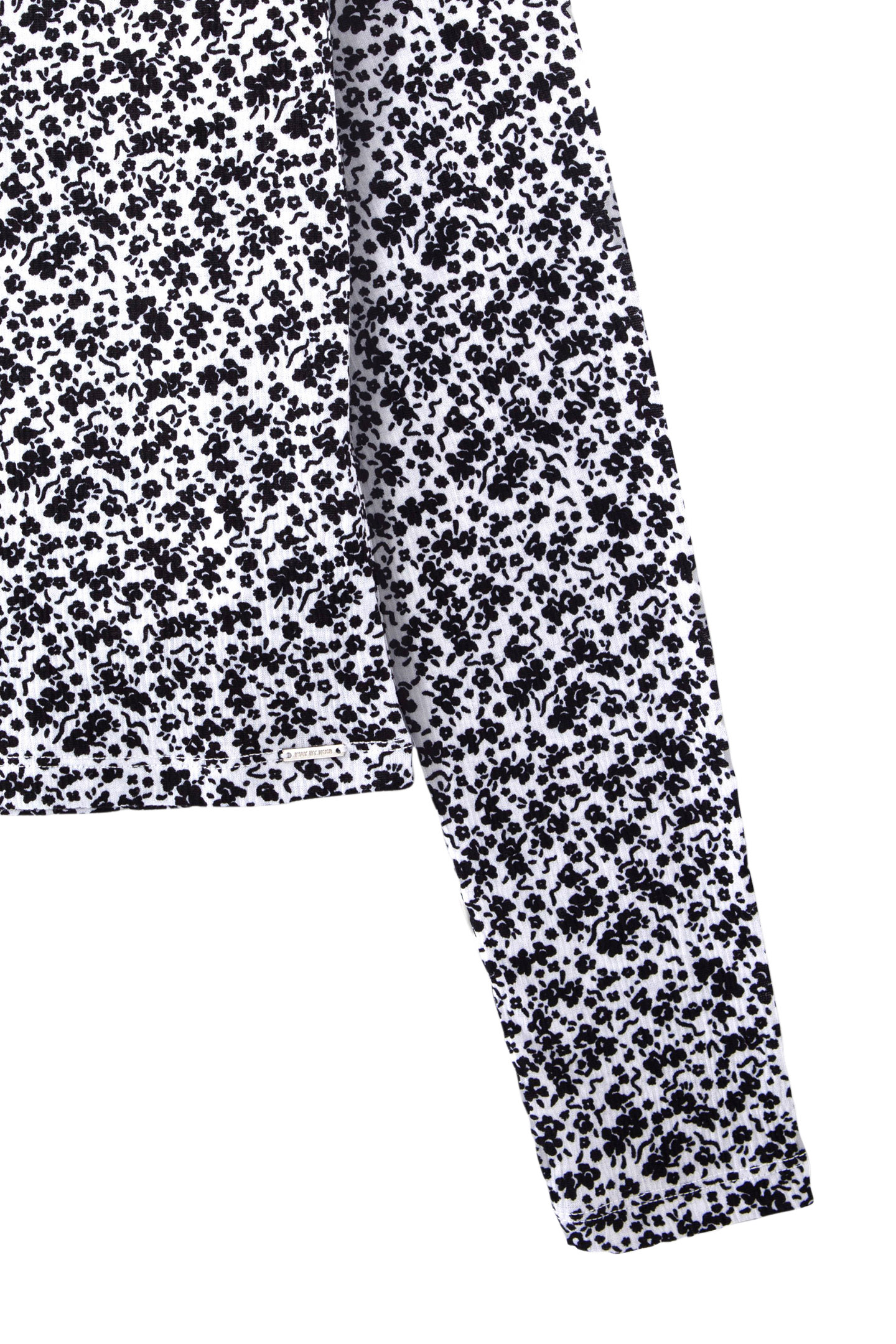 GIRLS' OFF-WHITE T-SHIRT WITH BLACK FLOWER PRINT 4