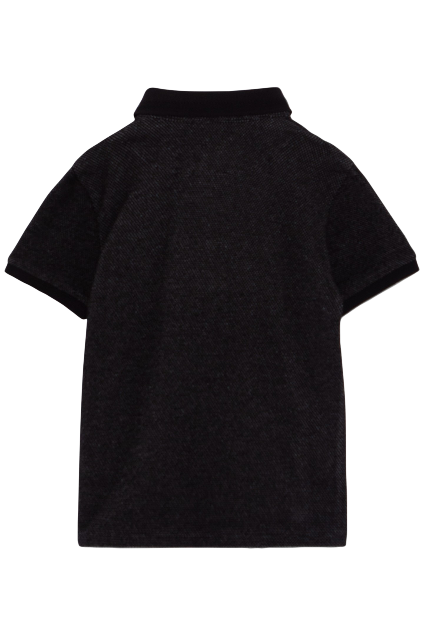 BOYS’ BLACK POLO SHIRT, WHITE TROMPE-L’OEIL SHIRT COLLAR 2