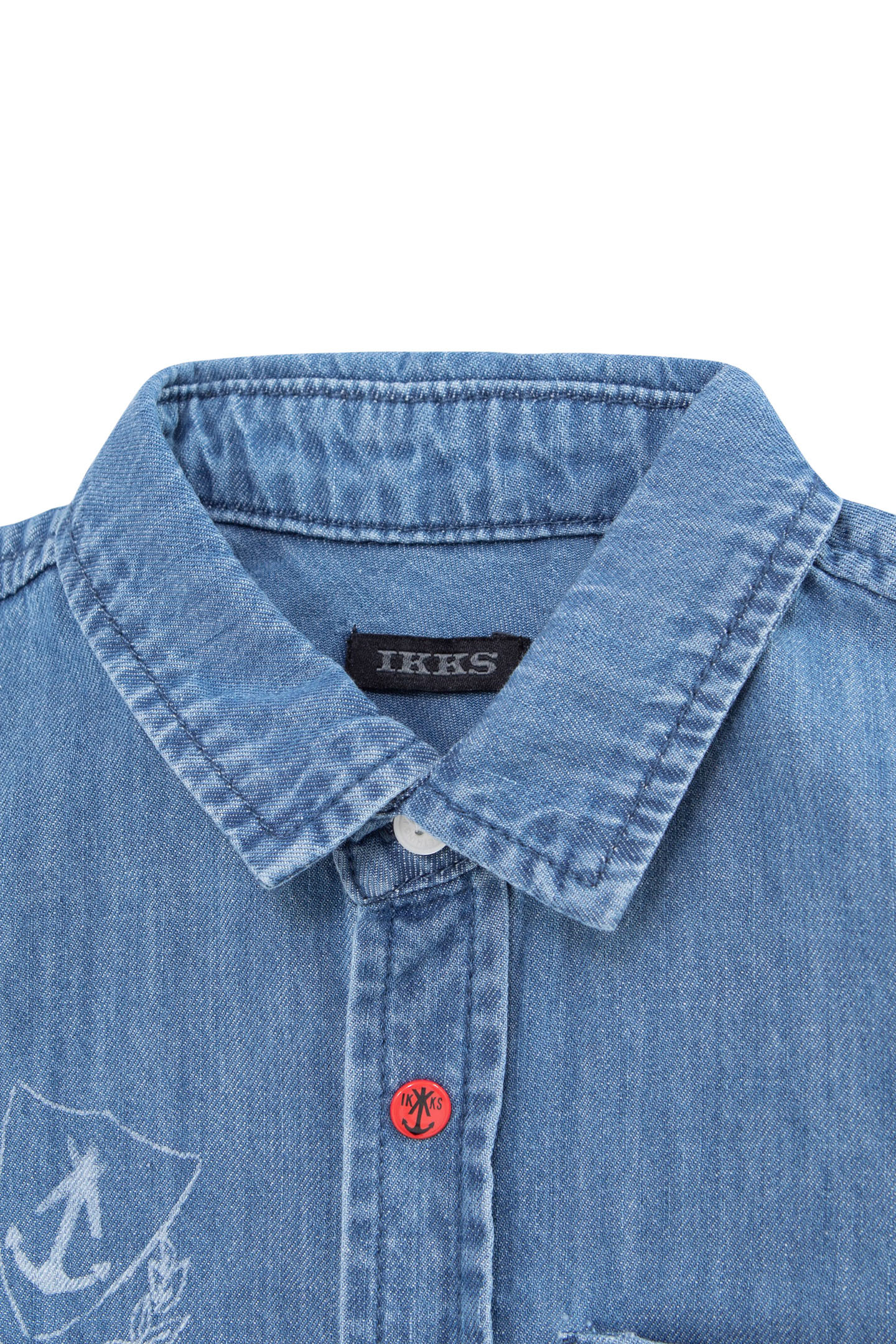 BOYS’ BLUE DENIM SHIRT WITH PRINTED DETAILS 3