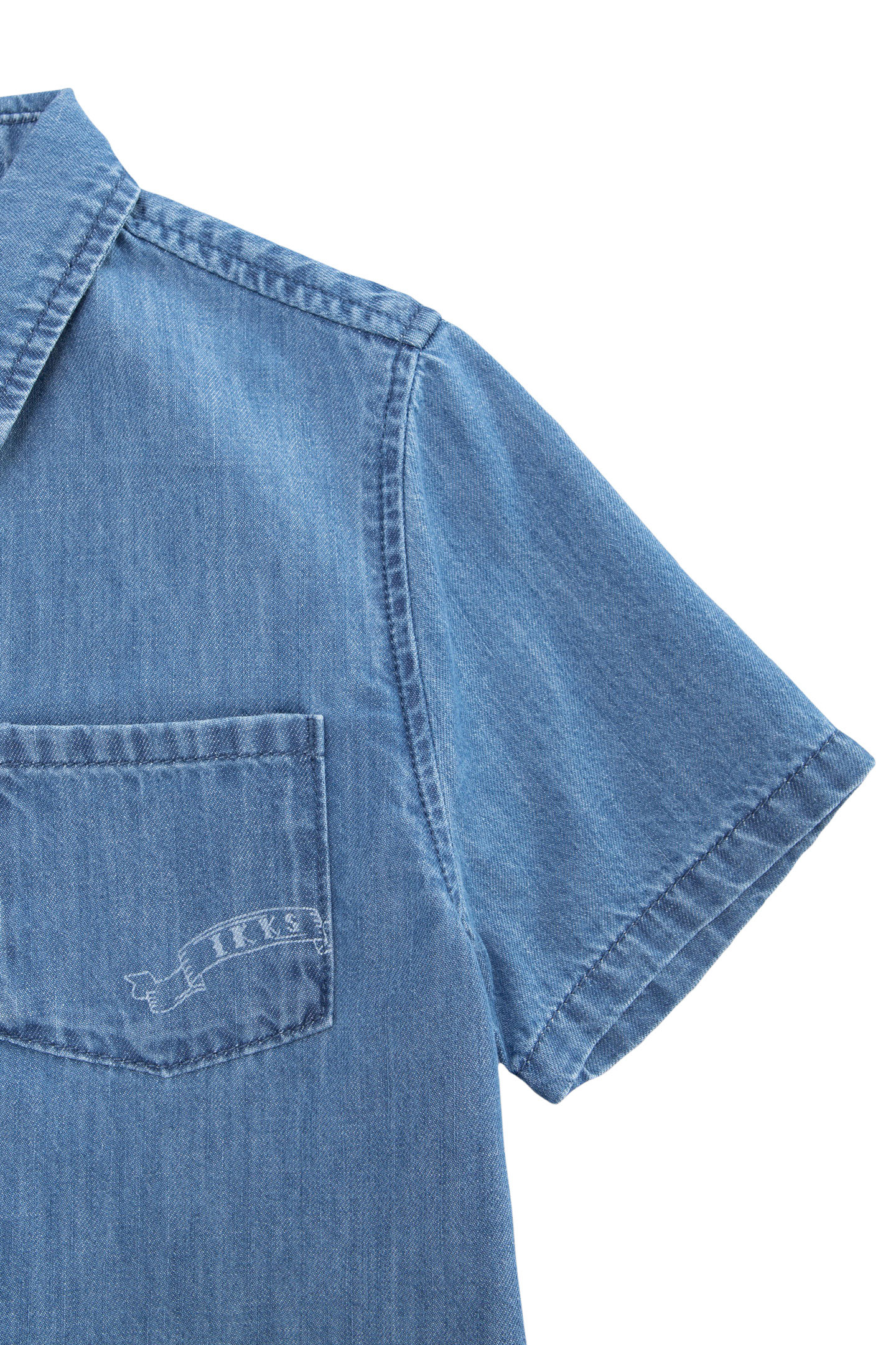 BOYS’ BLUE DENIM SHIRT WITH PRINTED DETAILS 4