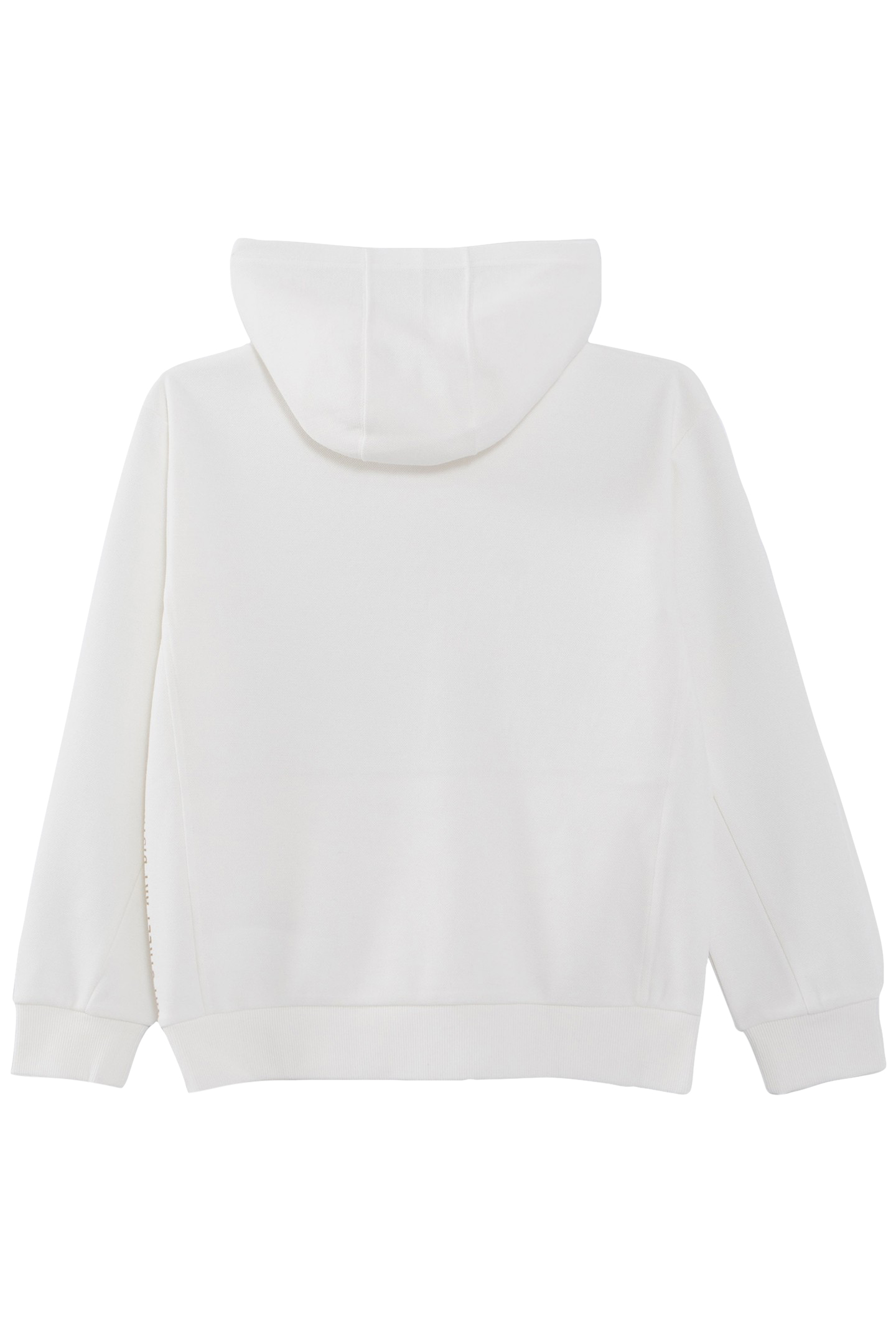 BOYS' OFF-WHITE PIQUE HOODIE WITH EMBOSSED LOGO 2