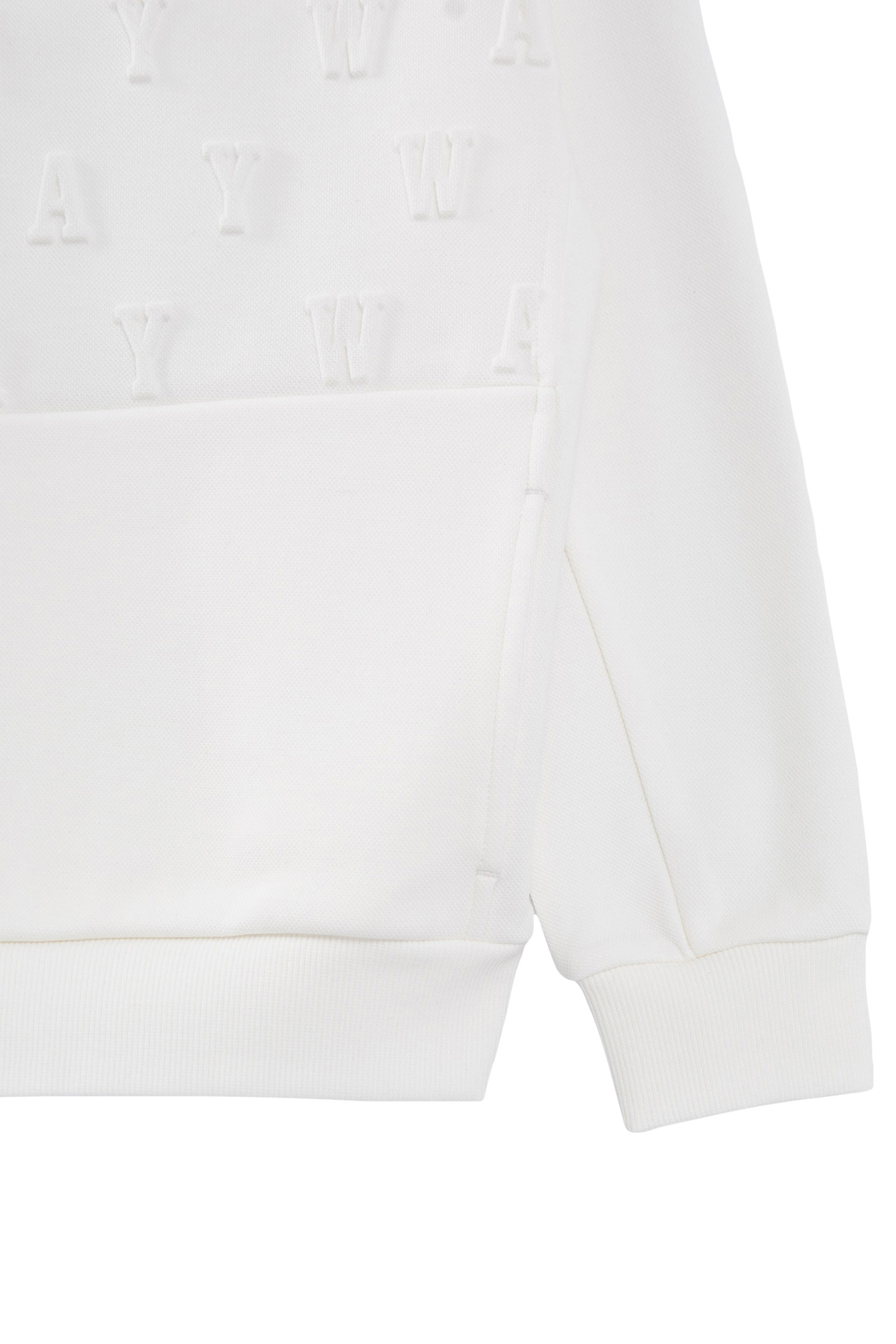 BOYS' OFF-WHITE PIQUE HOODIE WITH EMBOSSED LOGO 4