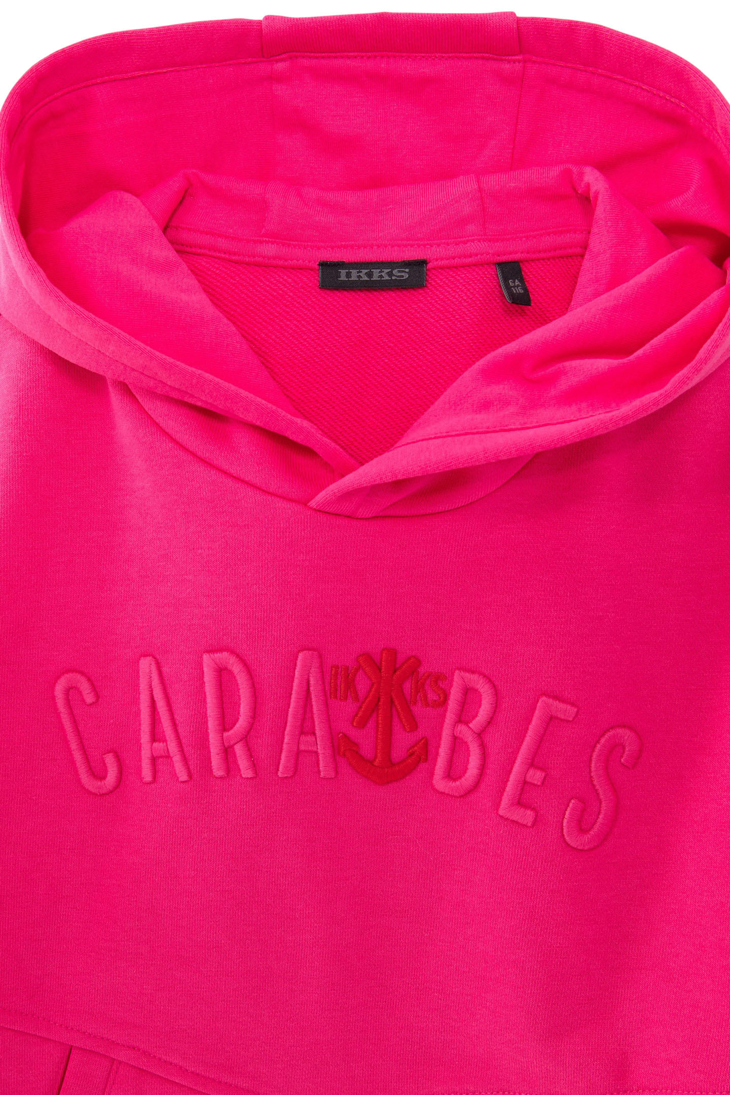 BOYS' PINK ORGANIC COTTON HOODIE, XL EMBROIDERED SLOGAN 3