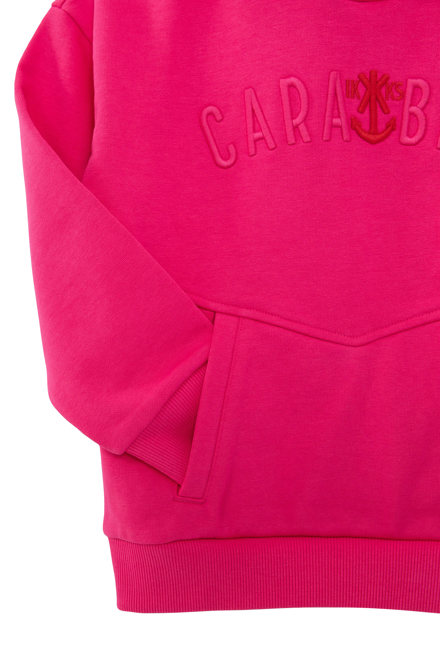 BOYS' PINK ORGANIC COTTON HOODIE, XL EMBROIDERED SLOGAN 4