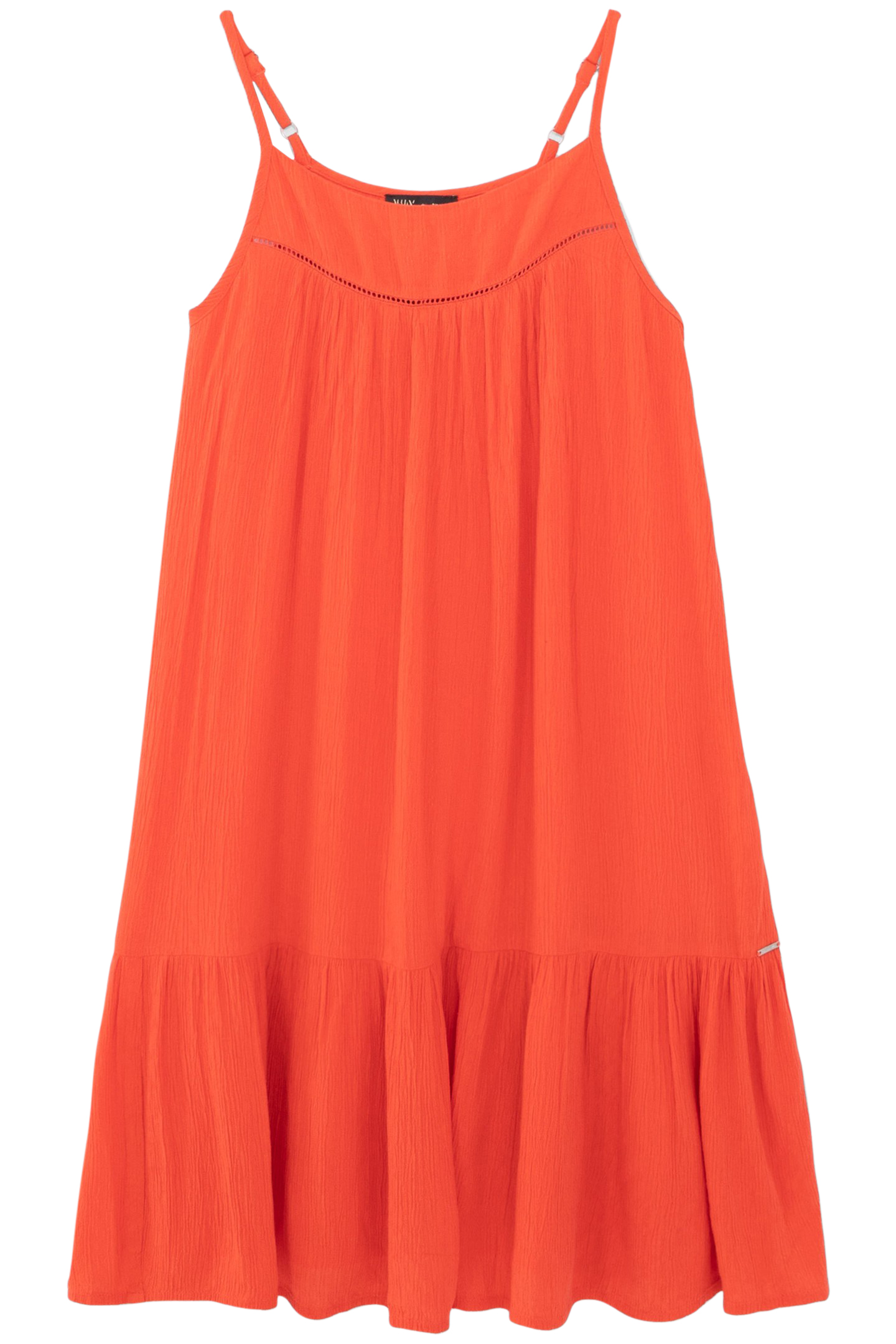 GIRLS’ RED LENZING™ ECOVERO™ DRESS WITH SPAGHETTI STRAPS 1