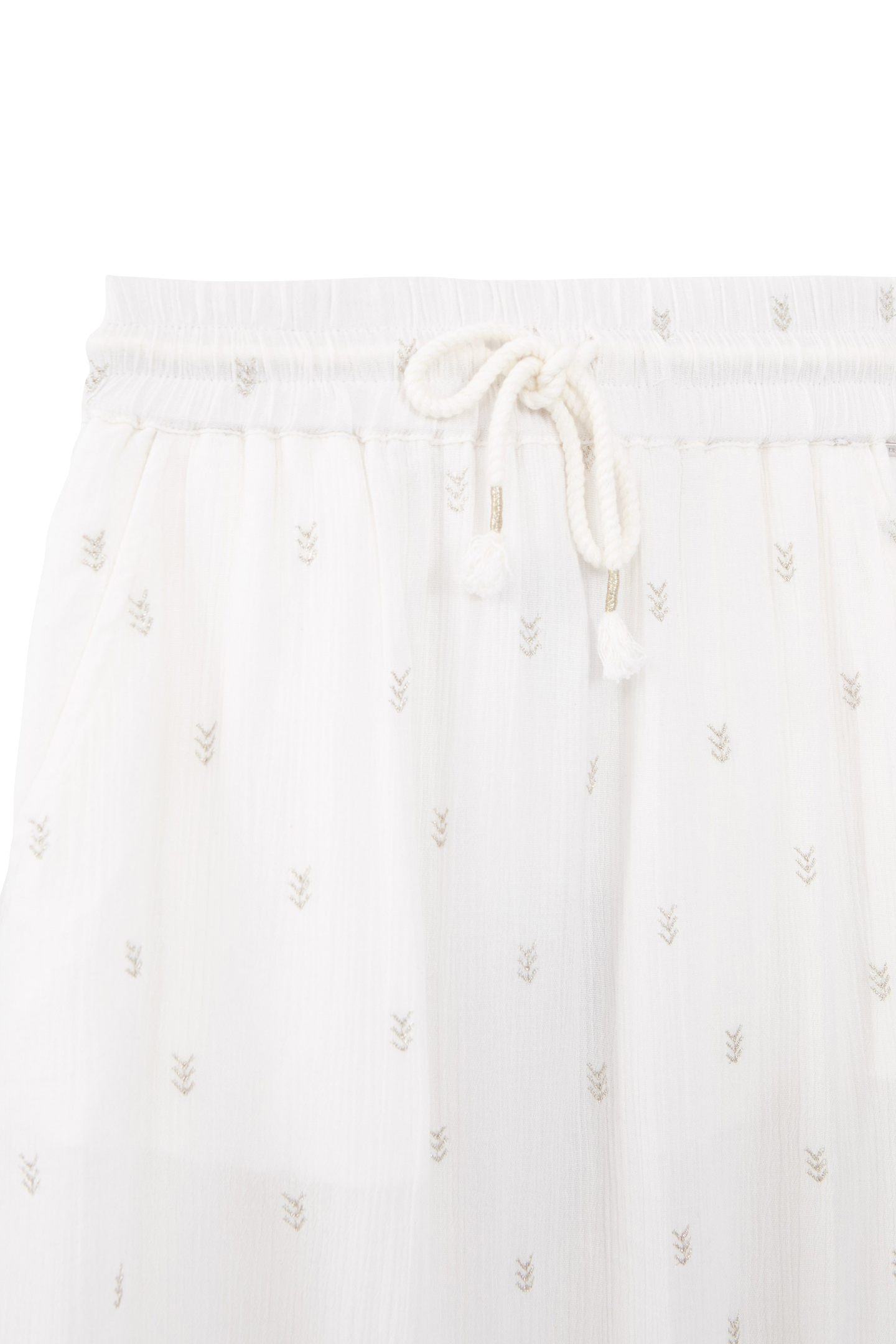 GIRLS’ OFF-WHITE LONG SKIRT WITH GOLD EMBROIDERY 5