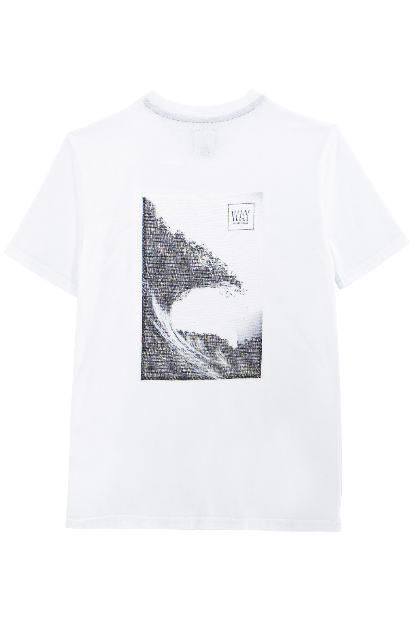 BOYS’ WHITE T-SHIRT WITH WAVE IMAGE EMBROIDERED ON BACK 2