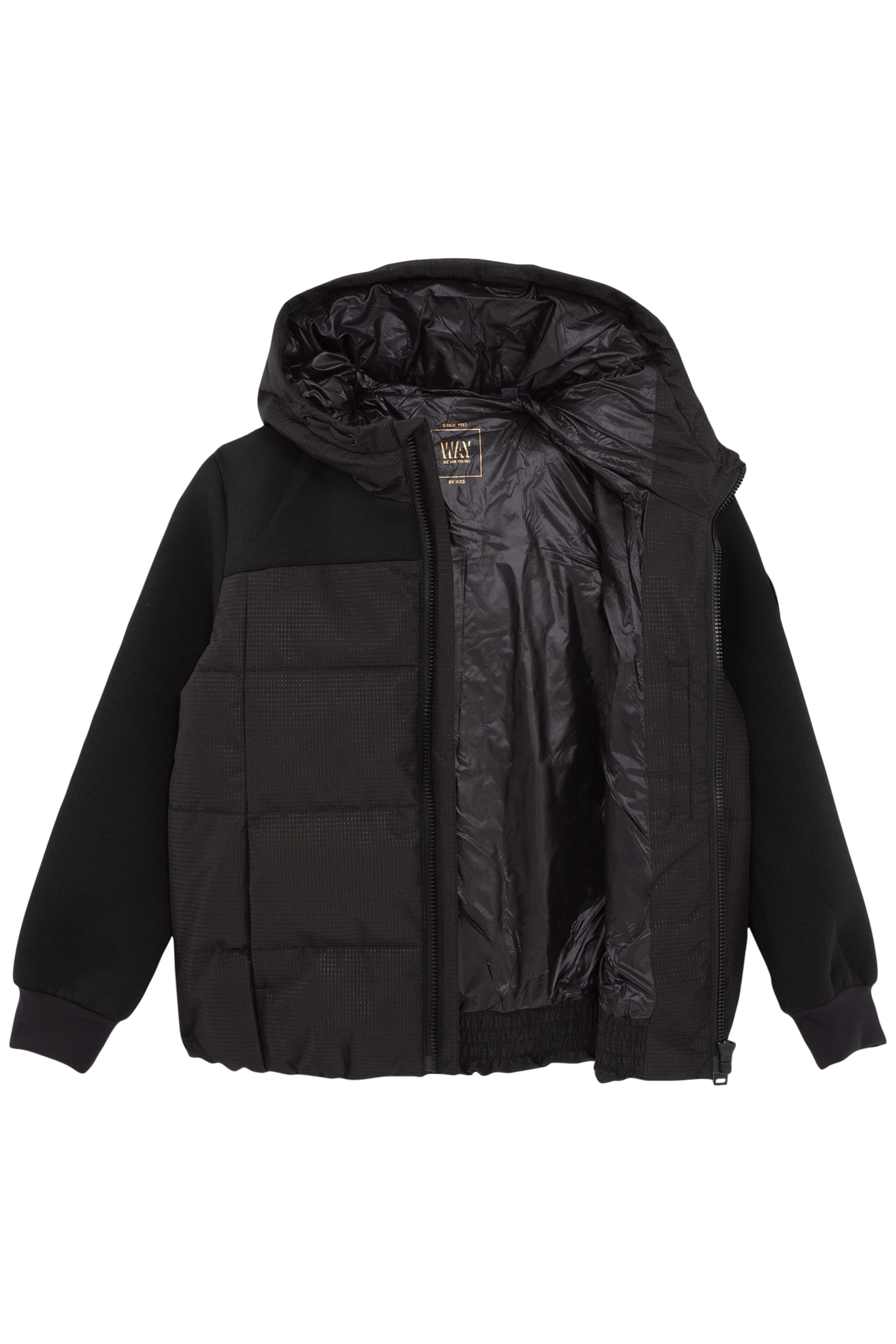 BOYS’ BLACK MIXED FABRIC PADDED JACKET 3