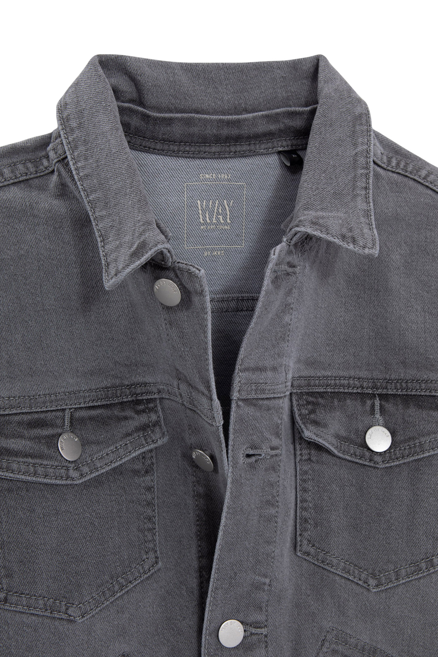 BOYS’ GREY WATERLESS DENIM JACKET WITH DETACHABLE HOOD 4