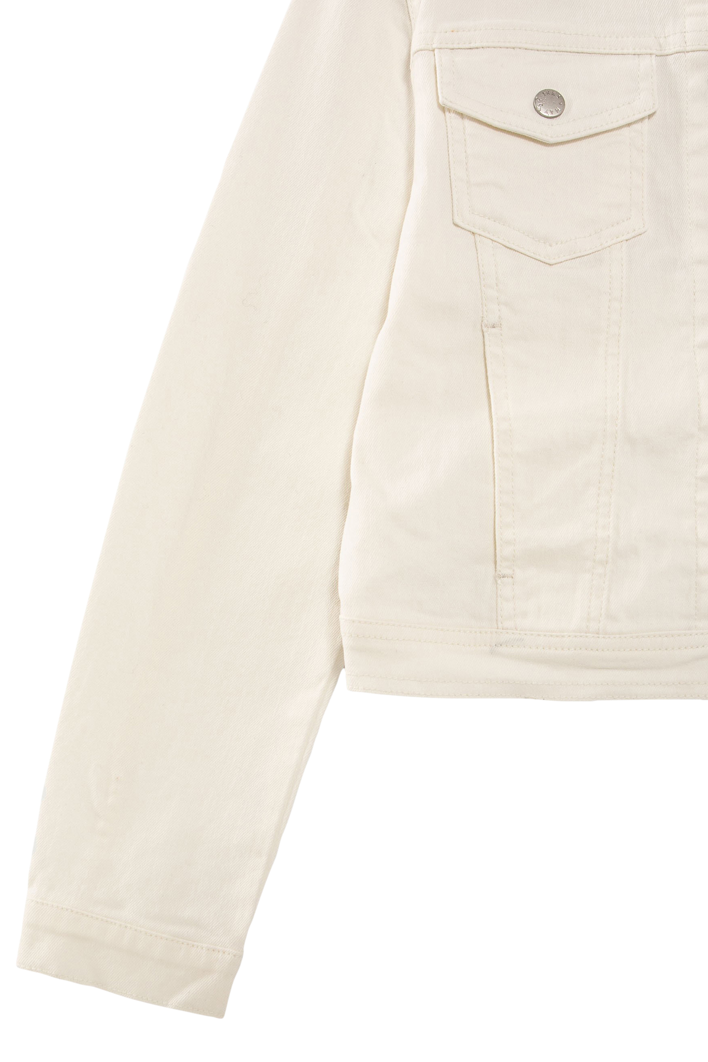 GIRLS' OFF-WHITE UPCYCLED DENIM JACKET 4