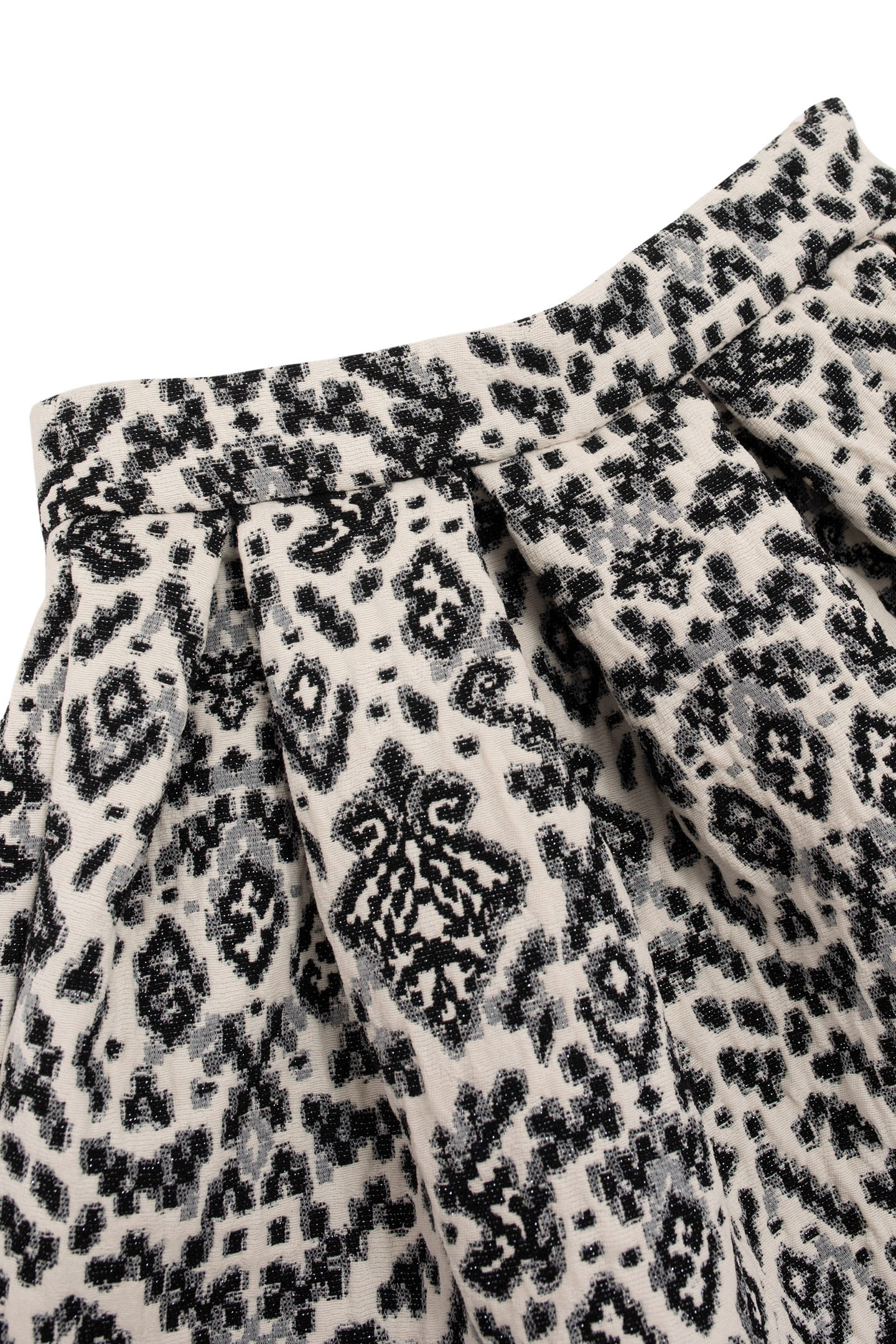 GIRLS’ BLACK AND BEIGE JACQUARD PRINT SKIRT 3