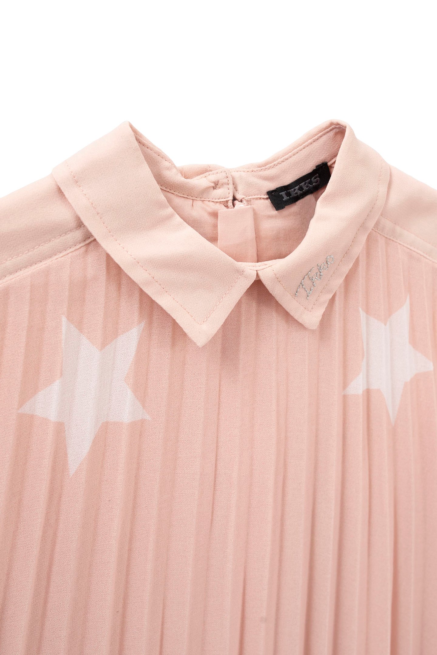 GIRL'S PINK PLEATED STAR PRINT DRESS 3