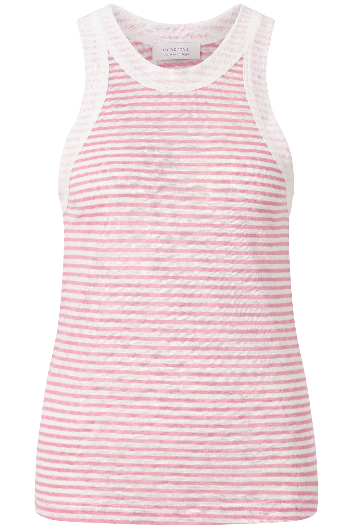 STRIPED LINEN TOP SORBET PINK 4