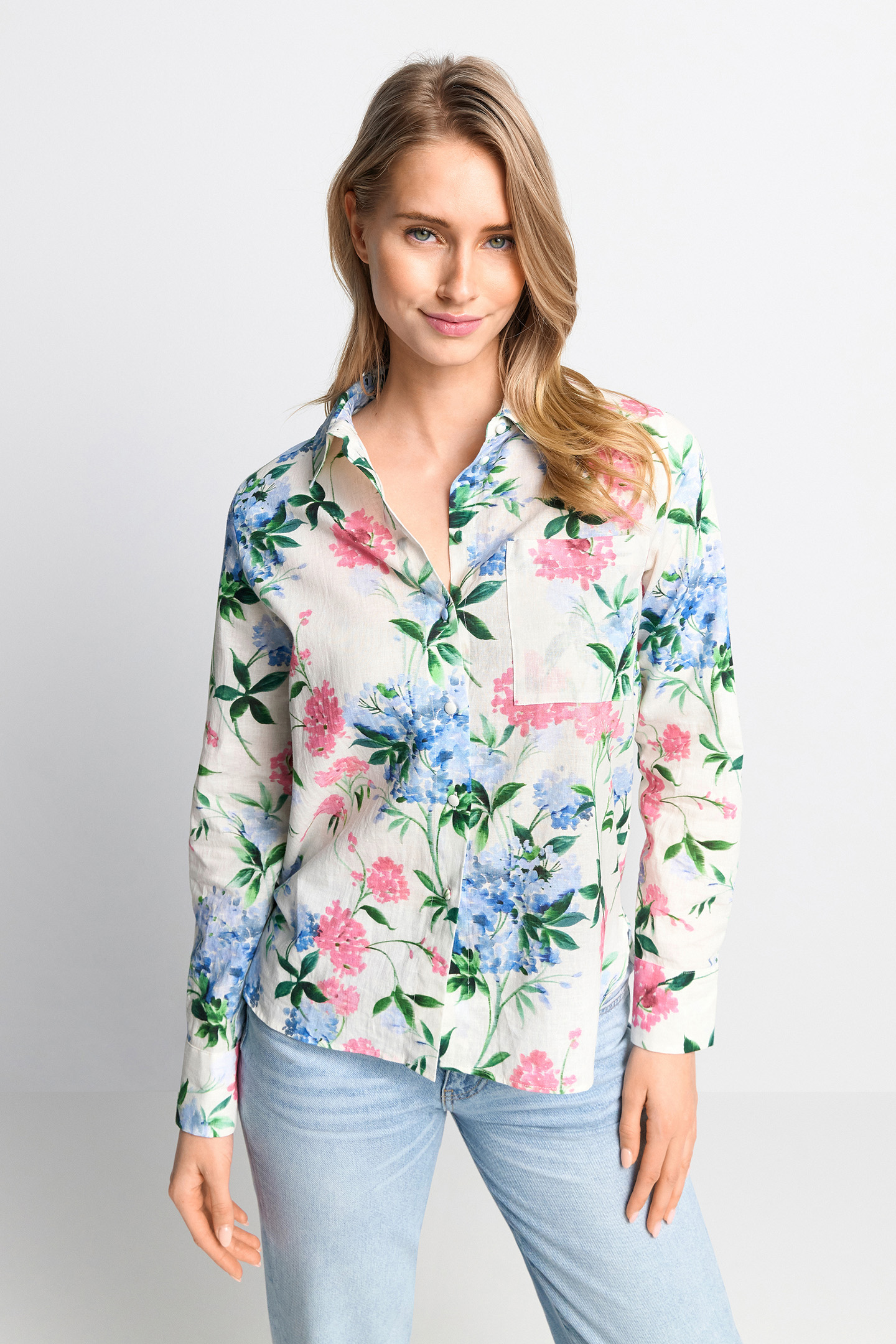 PRINTED BLOUSE SUSTAINABLE WHISPER WHITE 1
