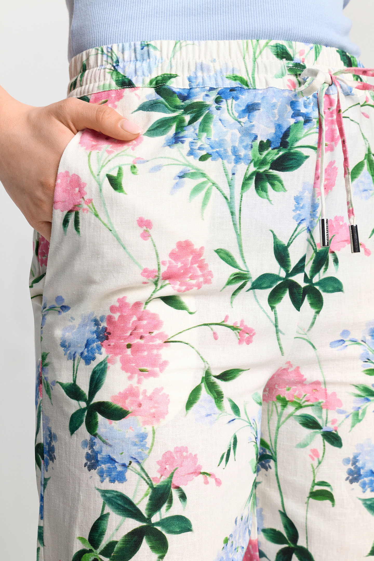 PRINTED LINEN PANTS SUSTAINABLE WHISPER WHITE 5