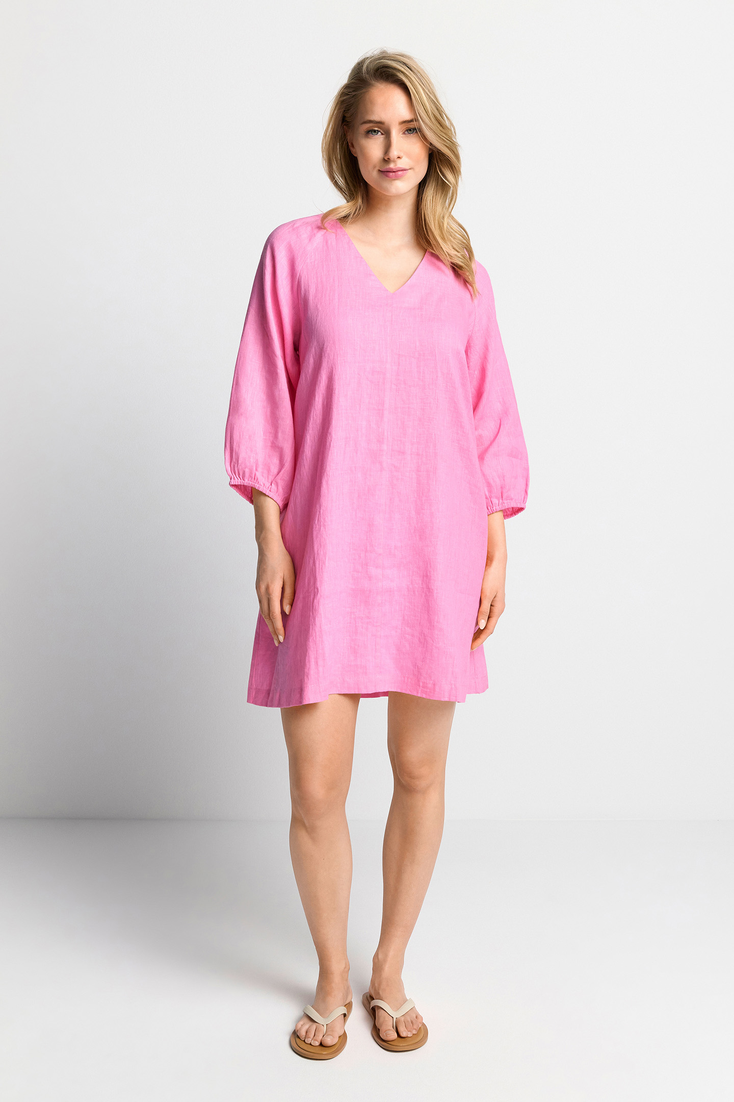 MINI LINEN DRESS SUSTAINABLE SORBET PINK 2