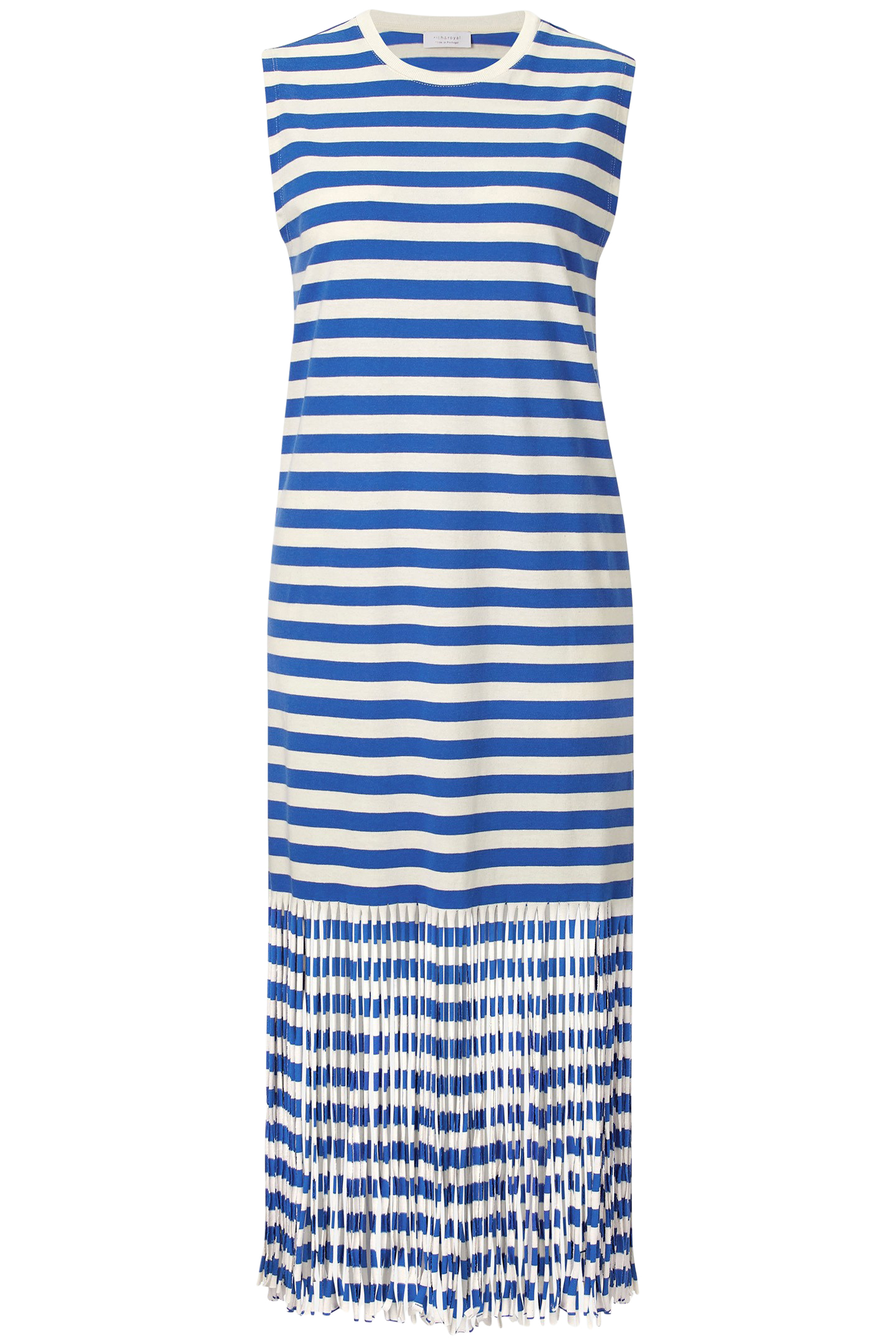 DRESS WITH FRINGES ORGANIC AZZURE BLUE 4