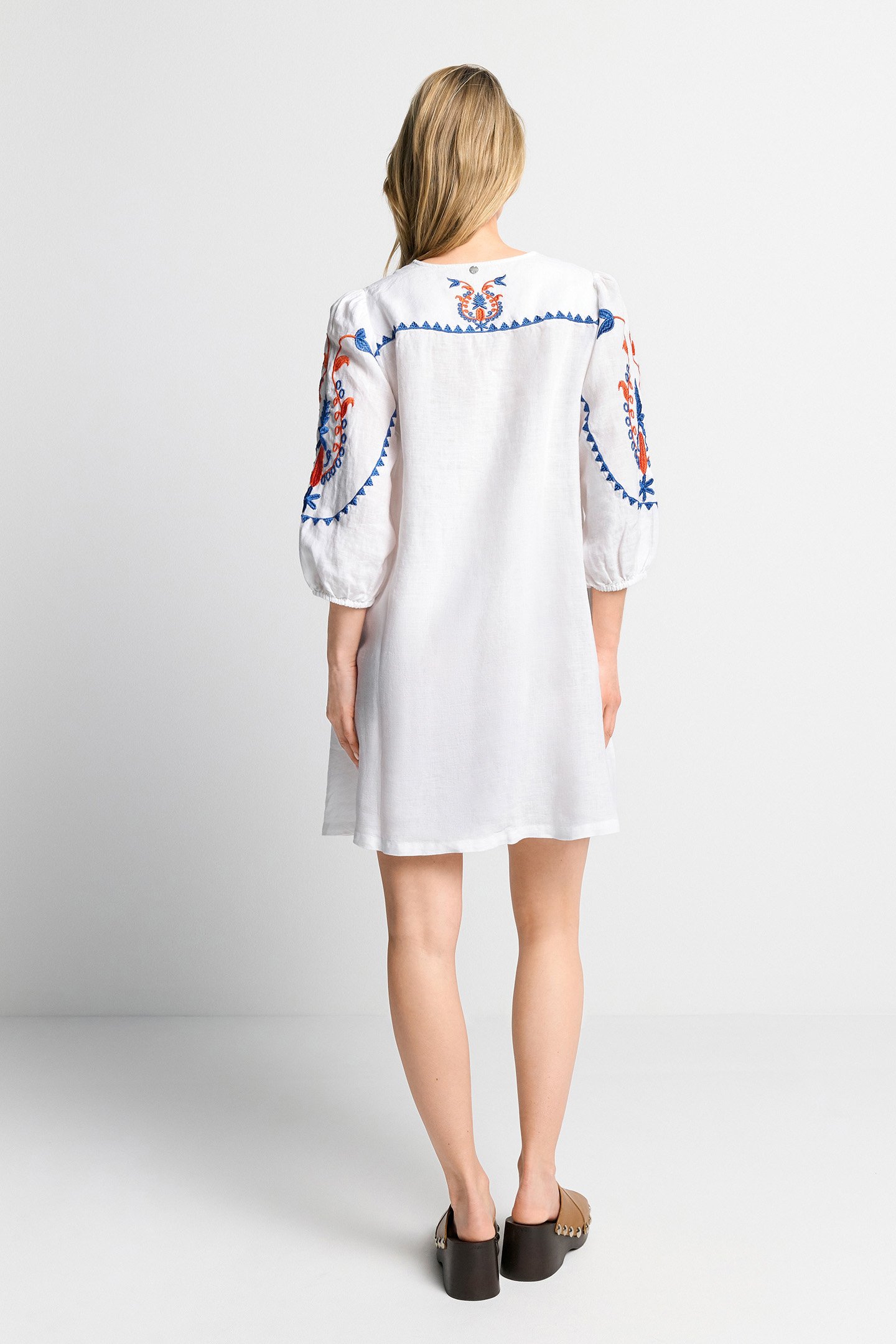 EMBROIDERY MINI DRESS AZZURE BLUE 2