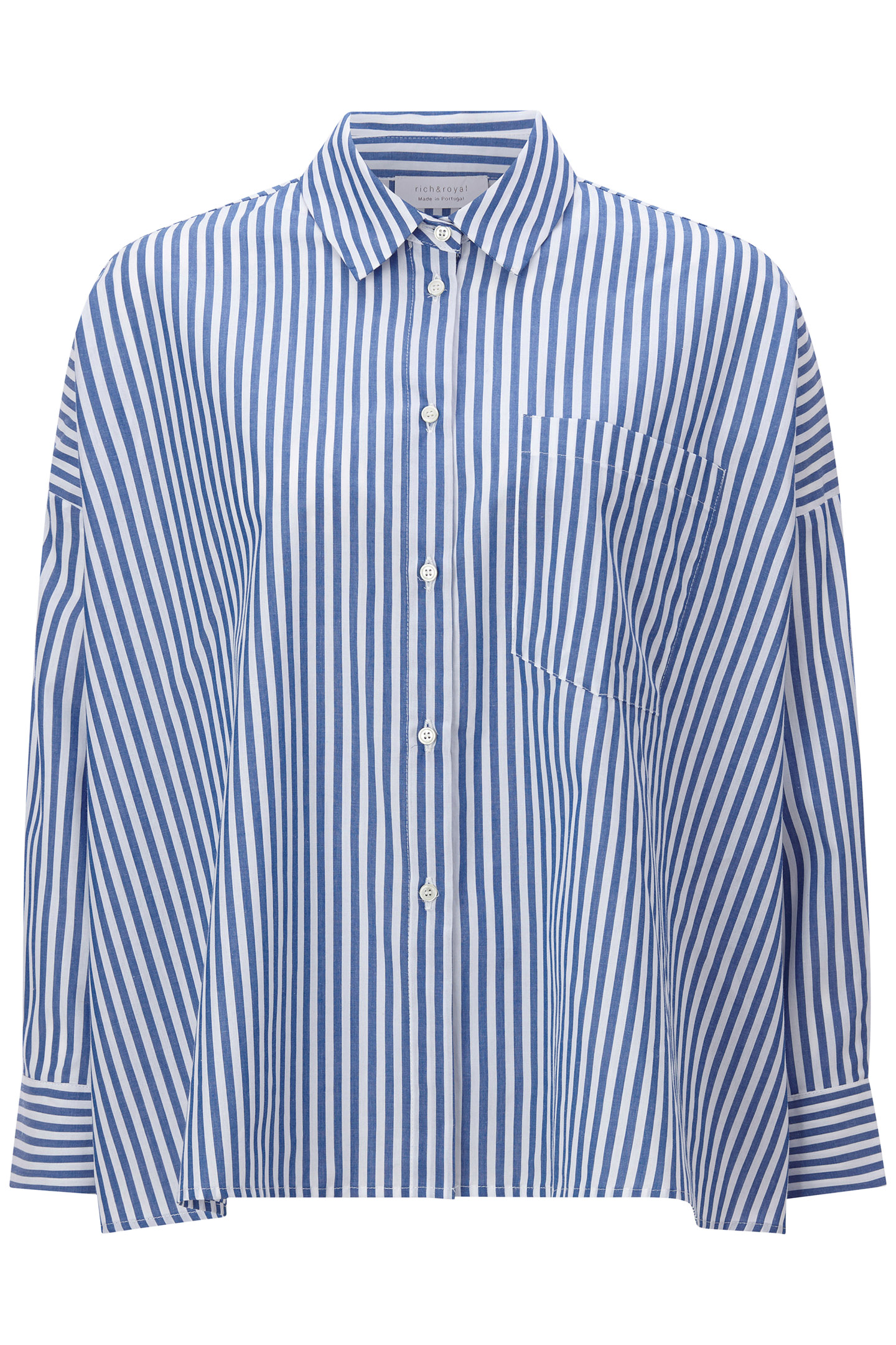 OVERSIZED STRIPED BLOUSE ORGANIC AZZURE BLUE 4