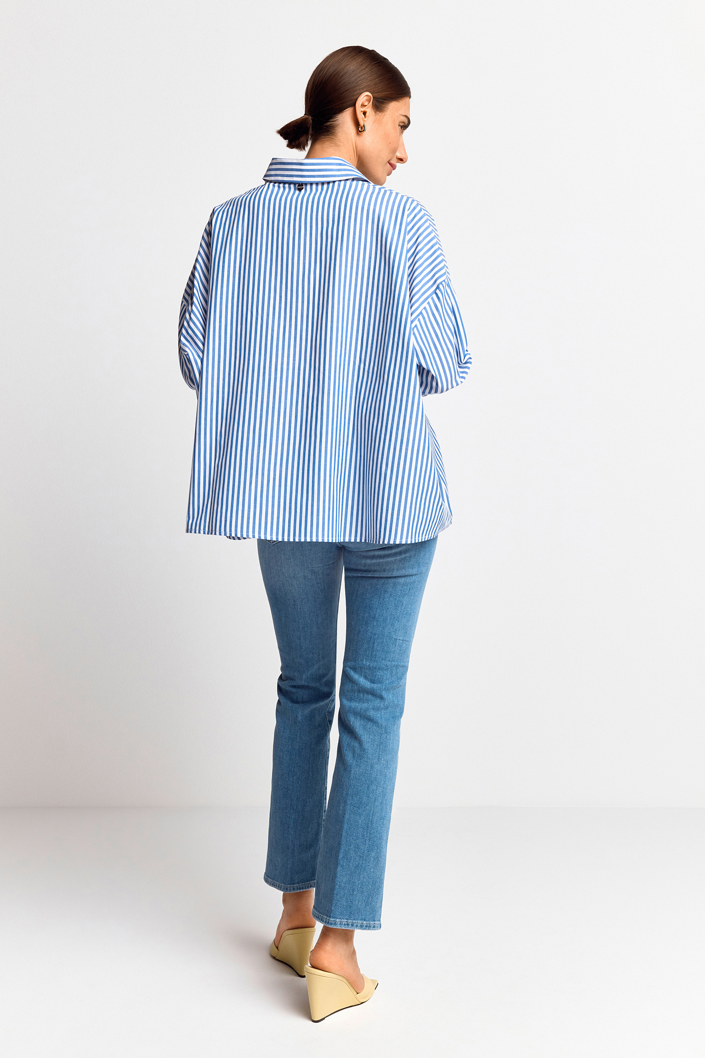 OVERSIZED STRIPED BLOUSE ORGANIC AZZURE BLUE 3