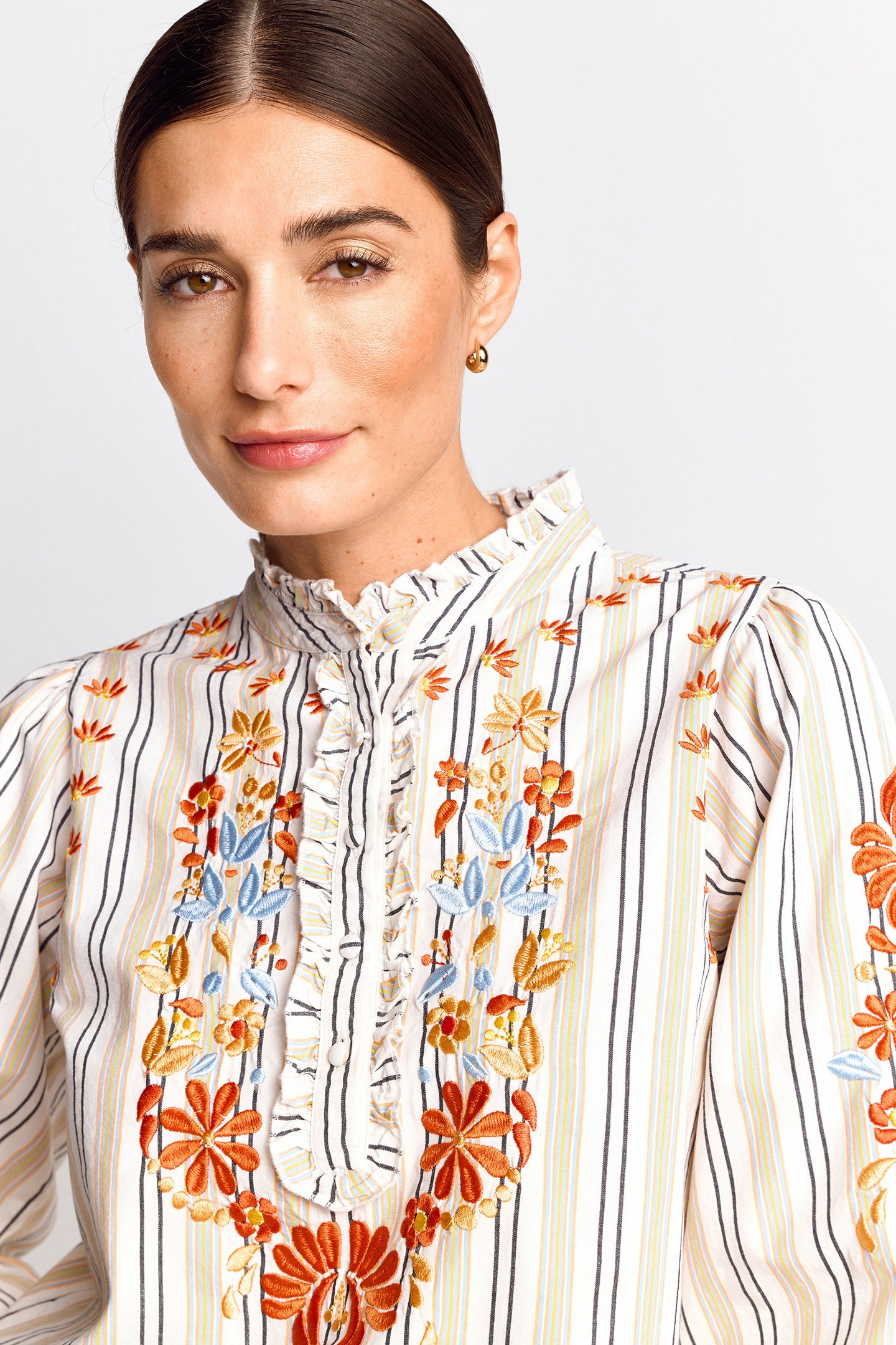 BLOUSE WITH MULTICOLOUR EMROIDERY ORGANIC ORIGINAL 5