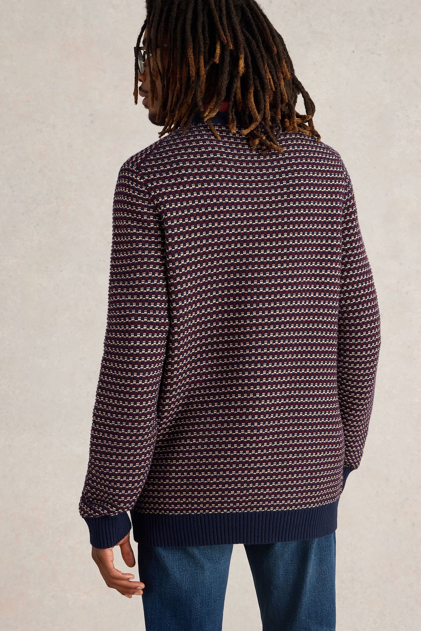 TUCK STITCH CREW PLUM MULTI 2