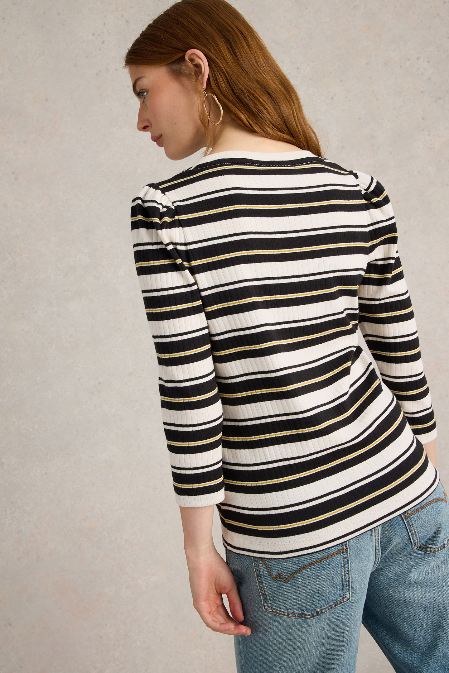 PUFF SLEEVE TEE BLACK MULTI 2