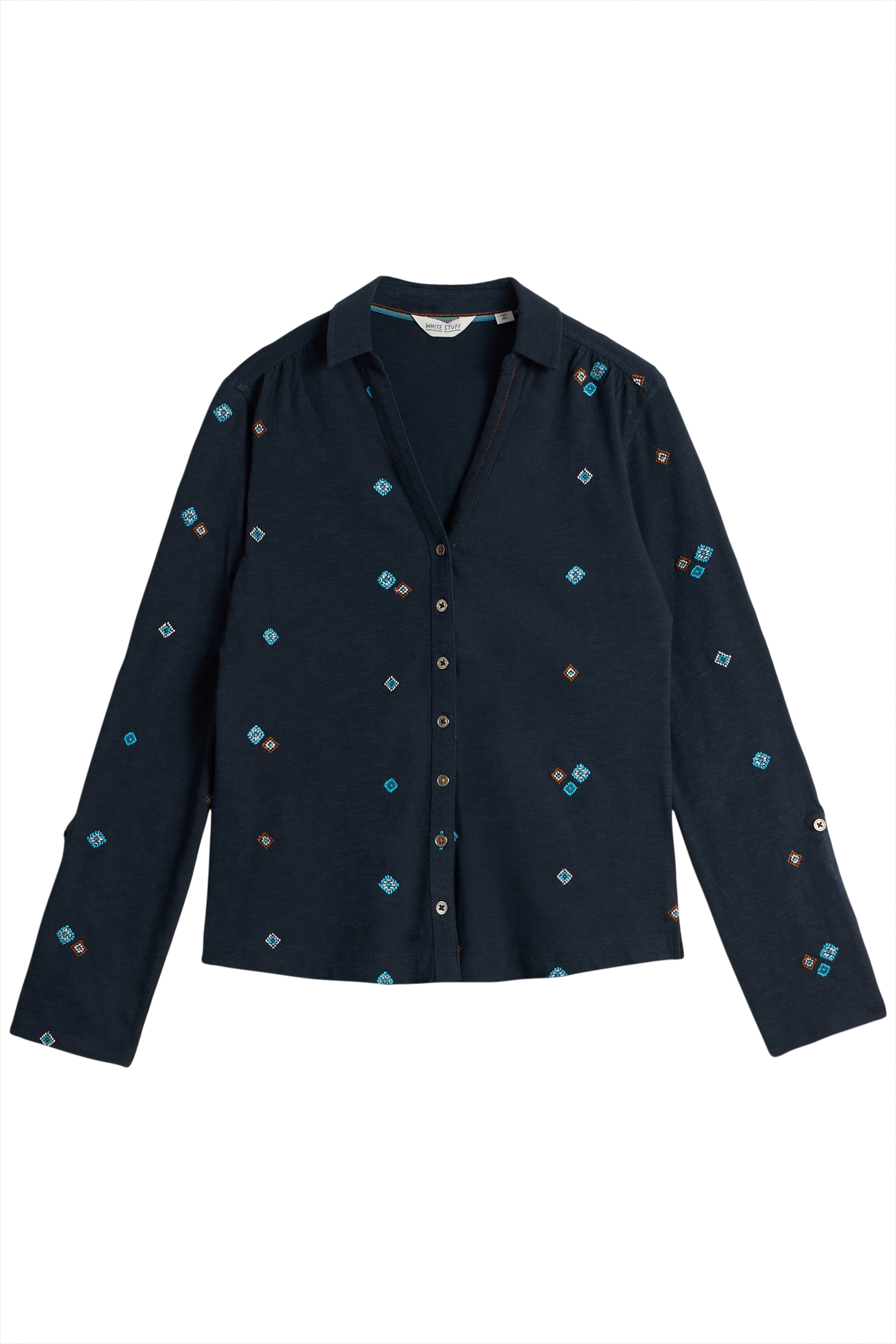 ANNIE EMBROIDERED SHIRT NAVY MULTI 3
