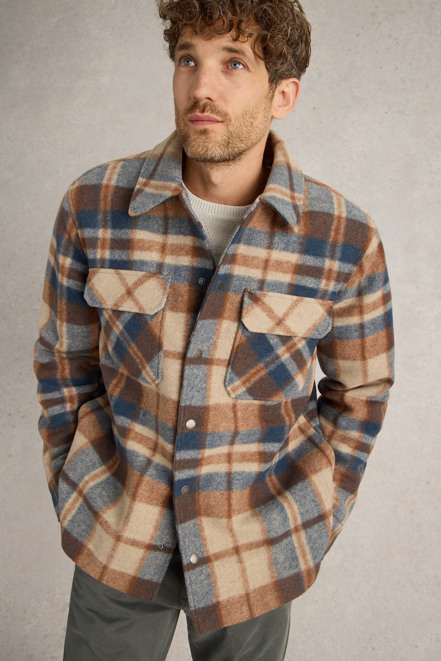 CHECK TRUCKER BROWN MULTI 1