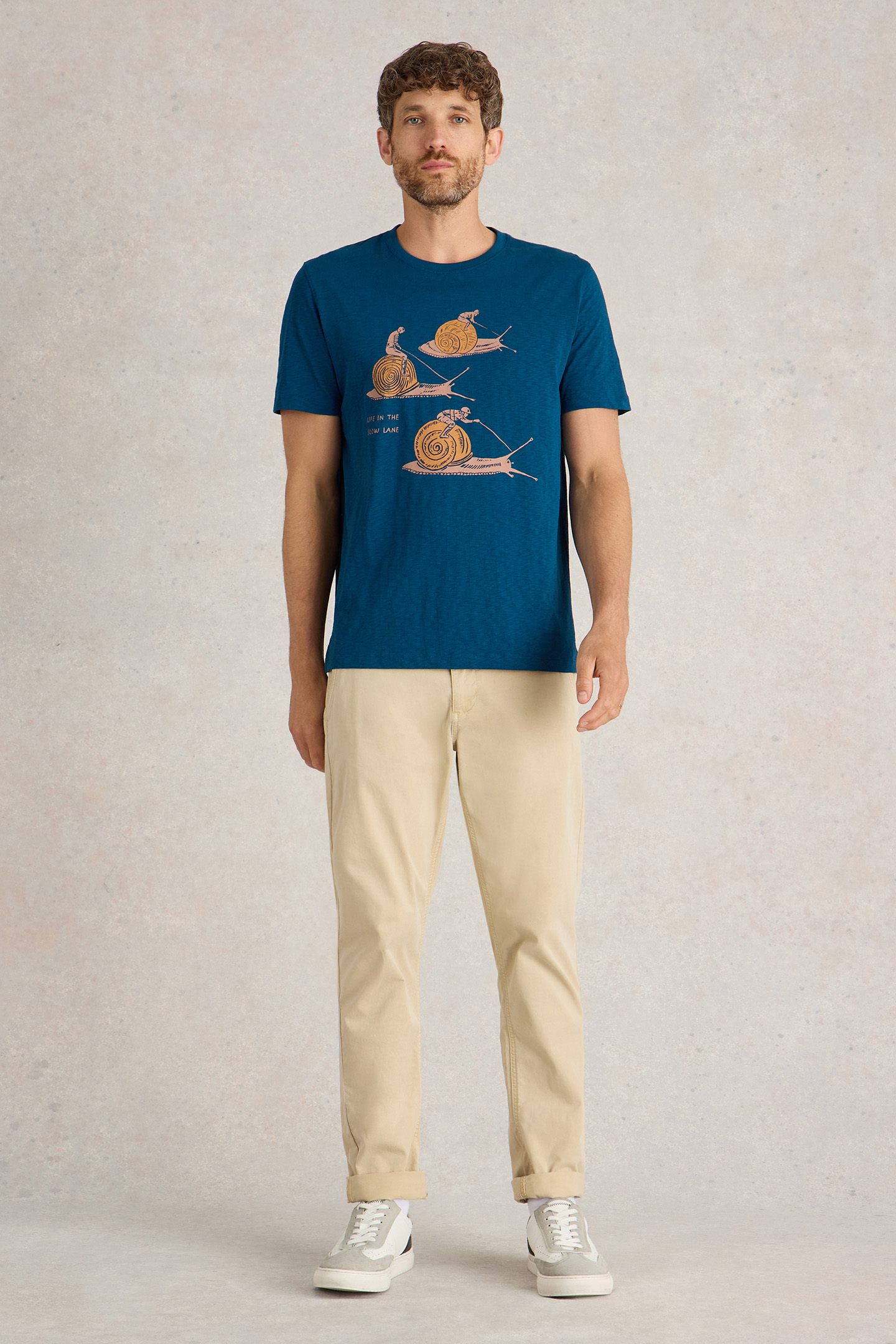 SLOW LANE GRAPHIC TEE TEAL PRINT 3