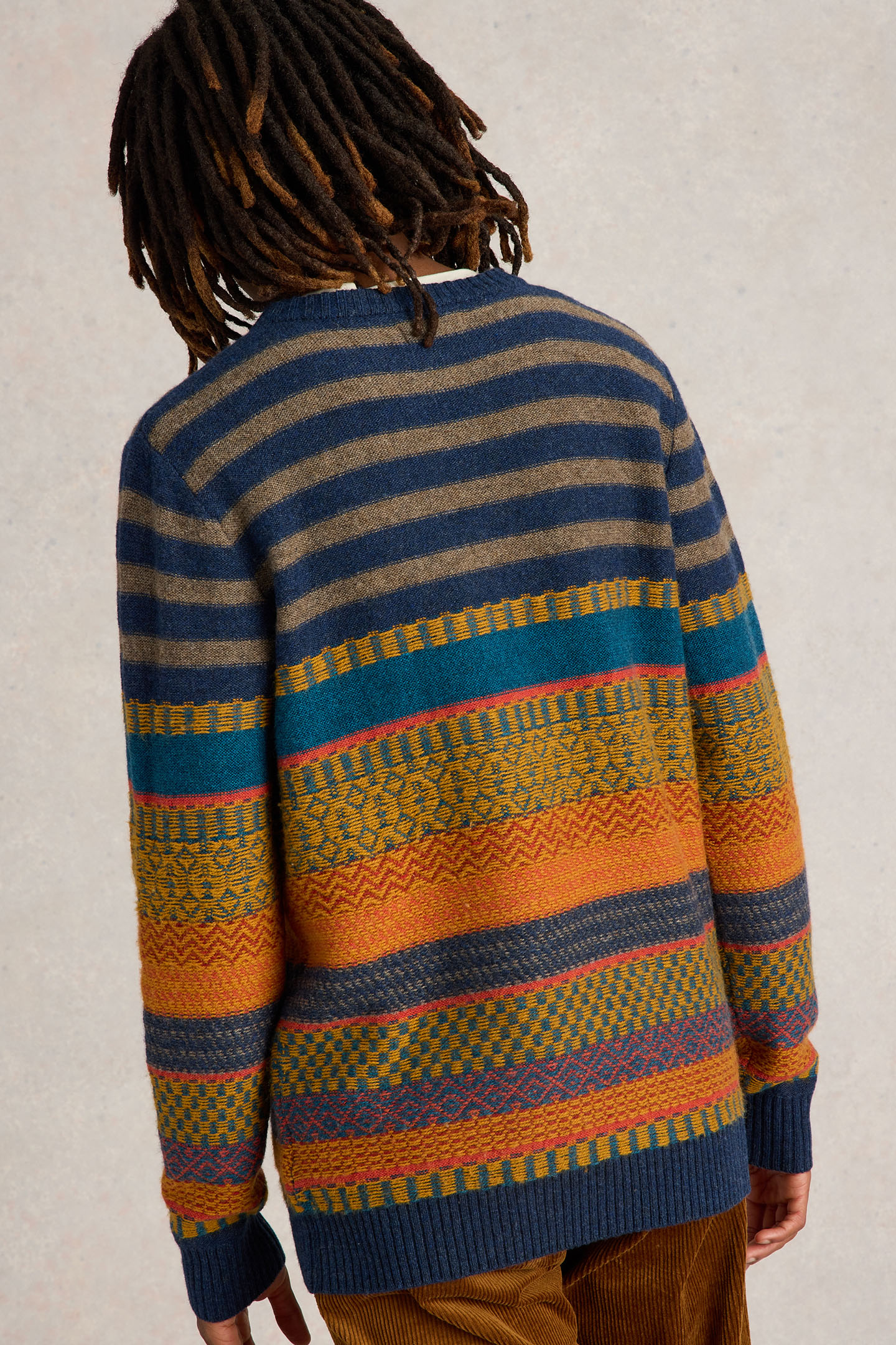 STRIPE FAIRISLE CREW NECK BLUE MULTI 2