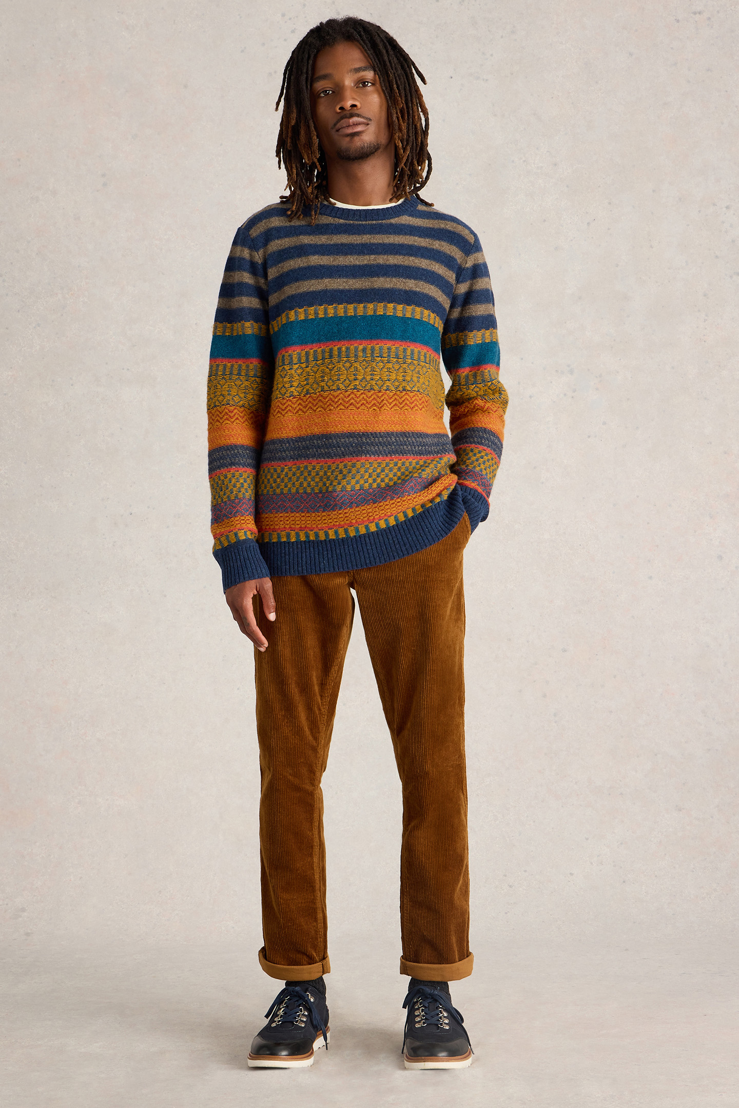 STRIPE FAIRISLE CREW NECK BLUE MULTI 1