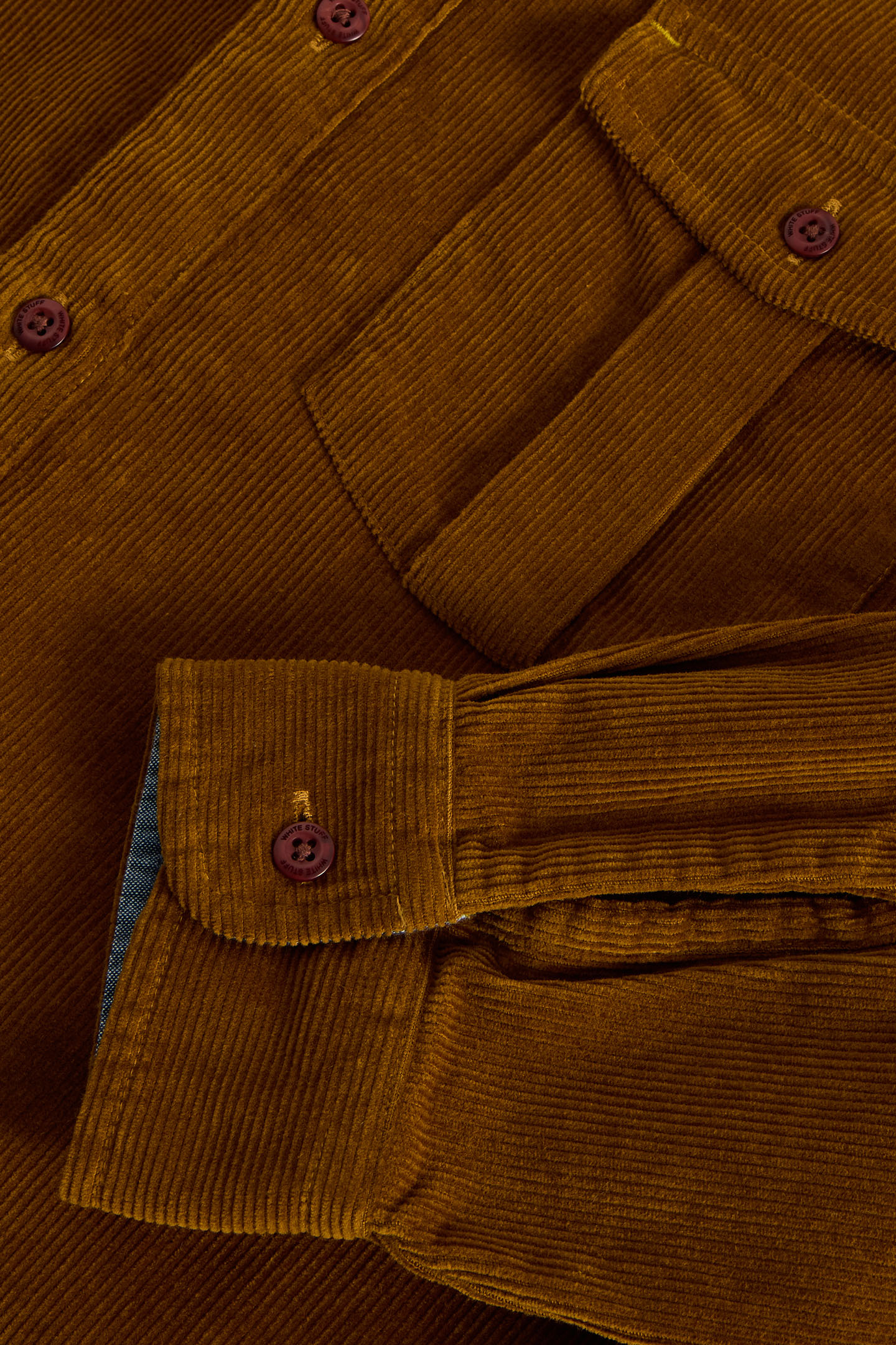 GRIFFIN CORD SHIRT MID BROWN 6