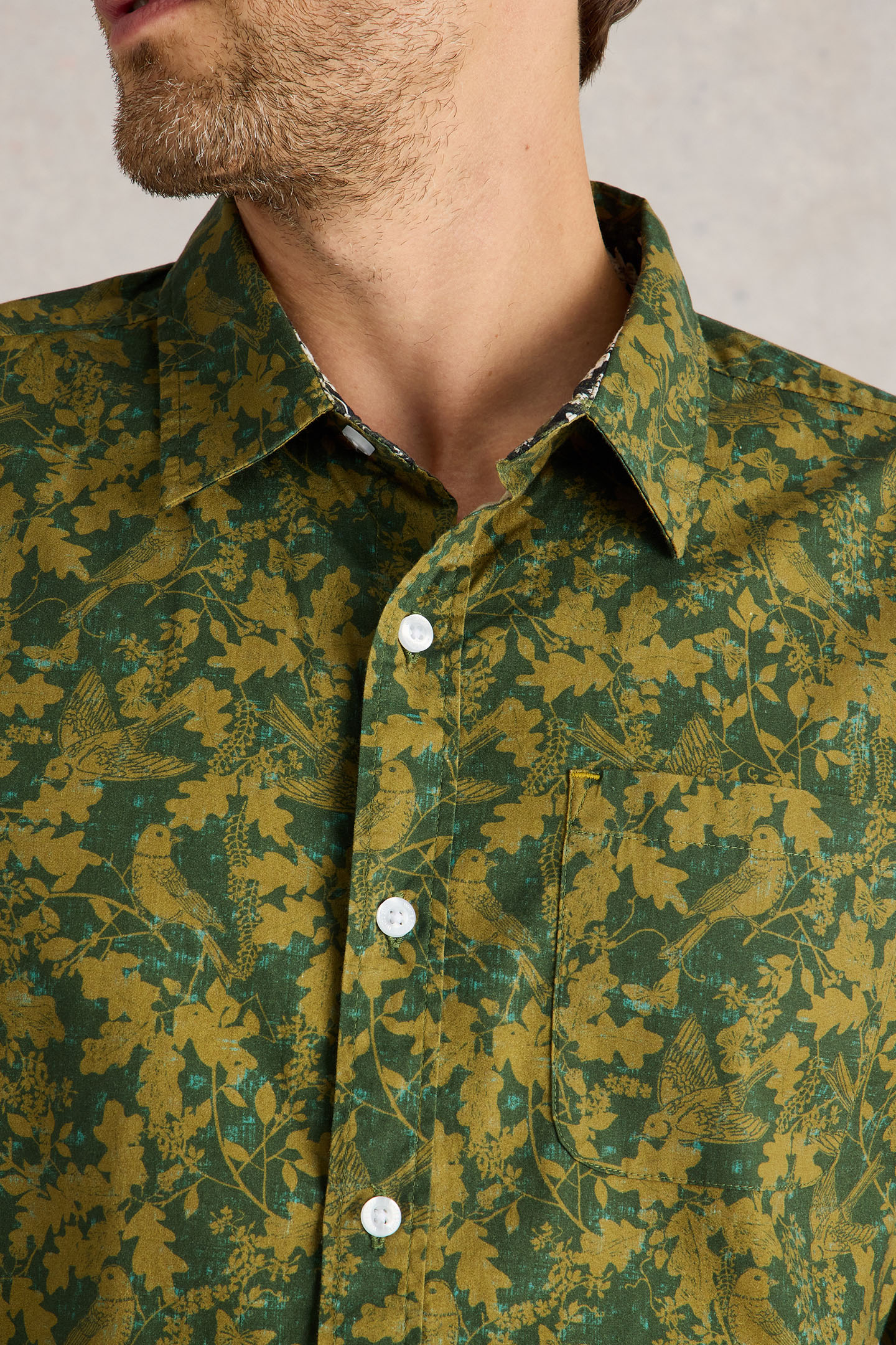 HAWTHORN BIRD PRINTED SHIRT GREEN MULTI 5