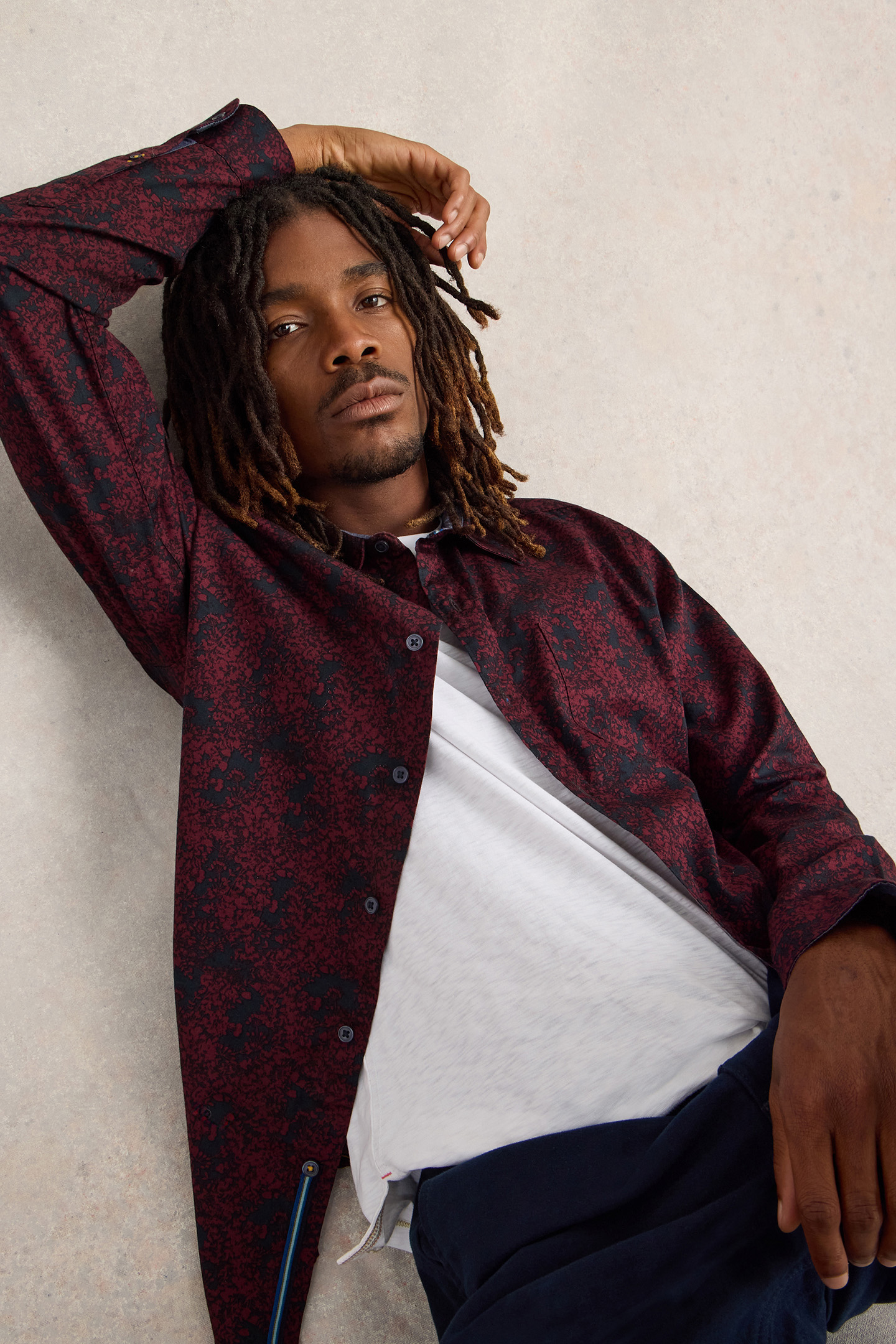 FLORAL WREATH PRINTED SHIRT PLUM PRINT 4