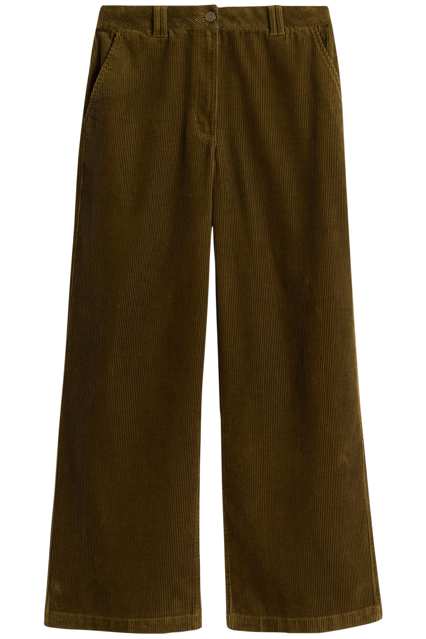 BELLE CORD WIDE LEG TROUSER KHAKI GREEN 3