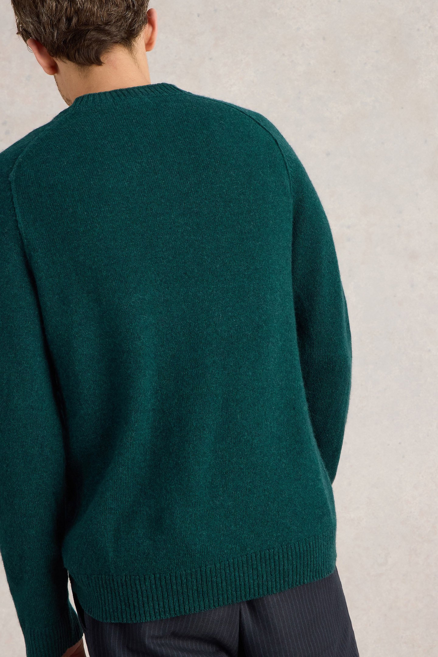 LAMBSWOOL CREW NECK JUMPER MID GREEN 3
