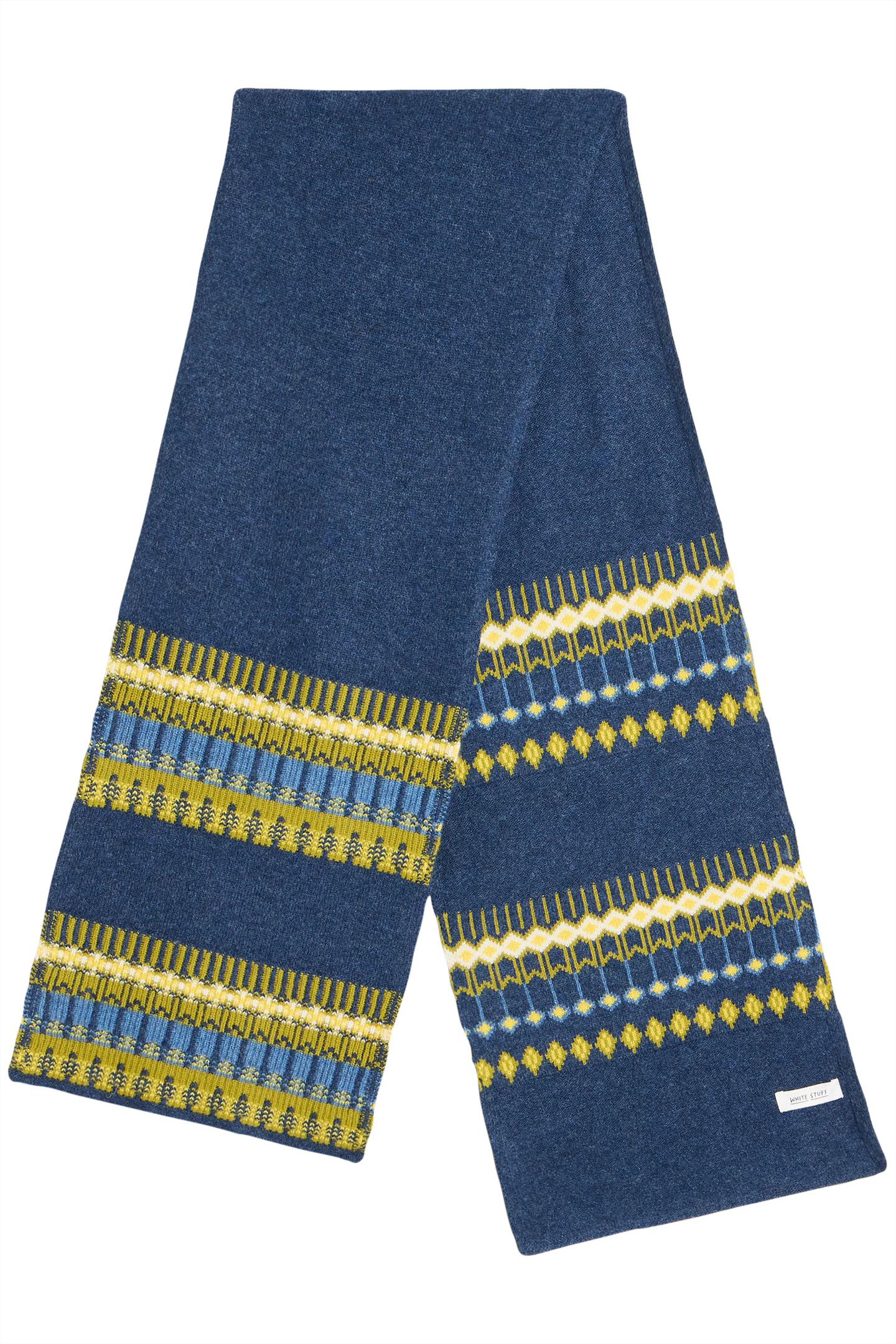 ROWAN FAIRISLE SCARF NAVY MULTI 2