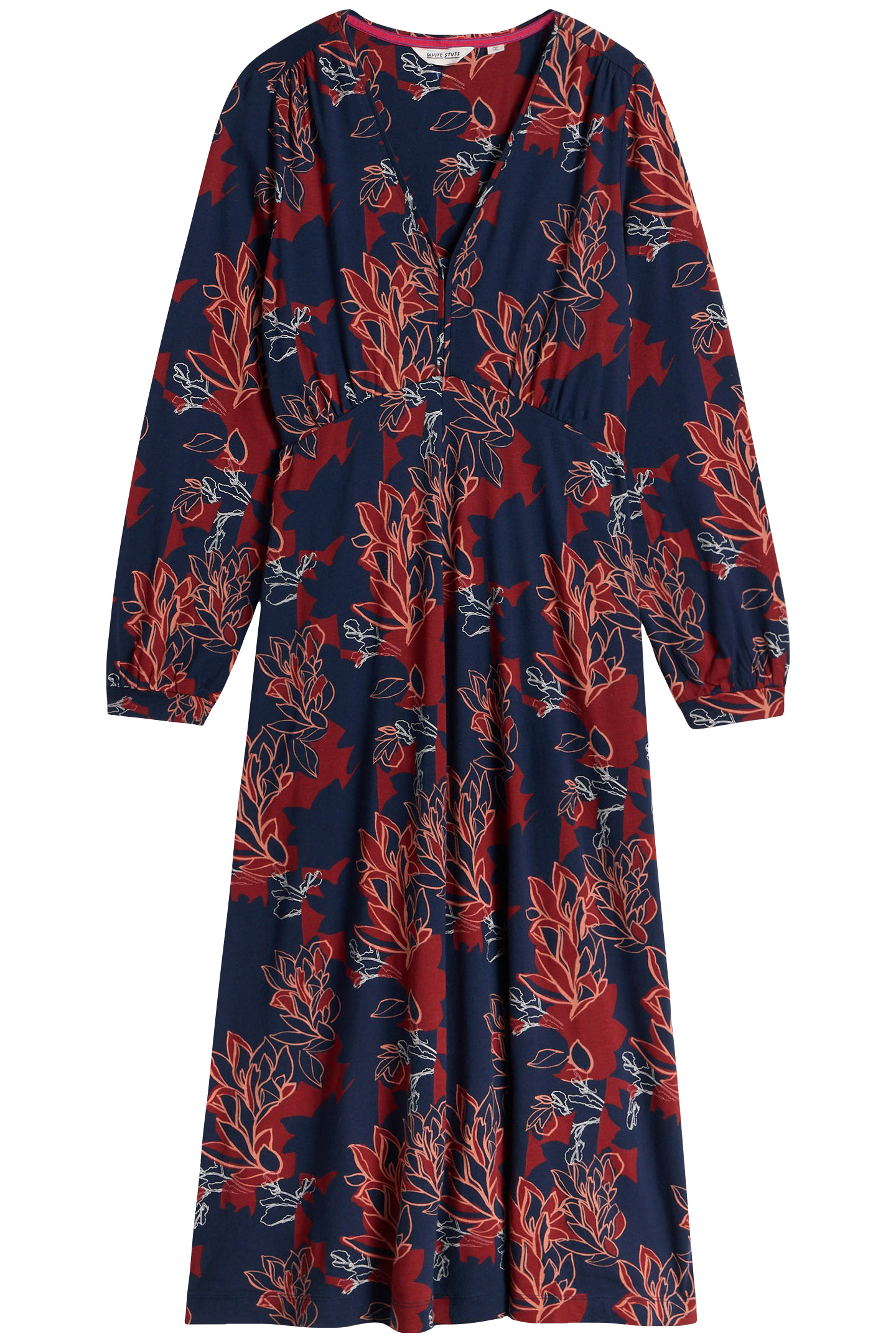 MEGAN JERSEY MIDI DRESS PLUM PRINT 3