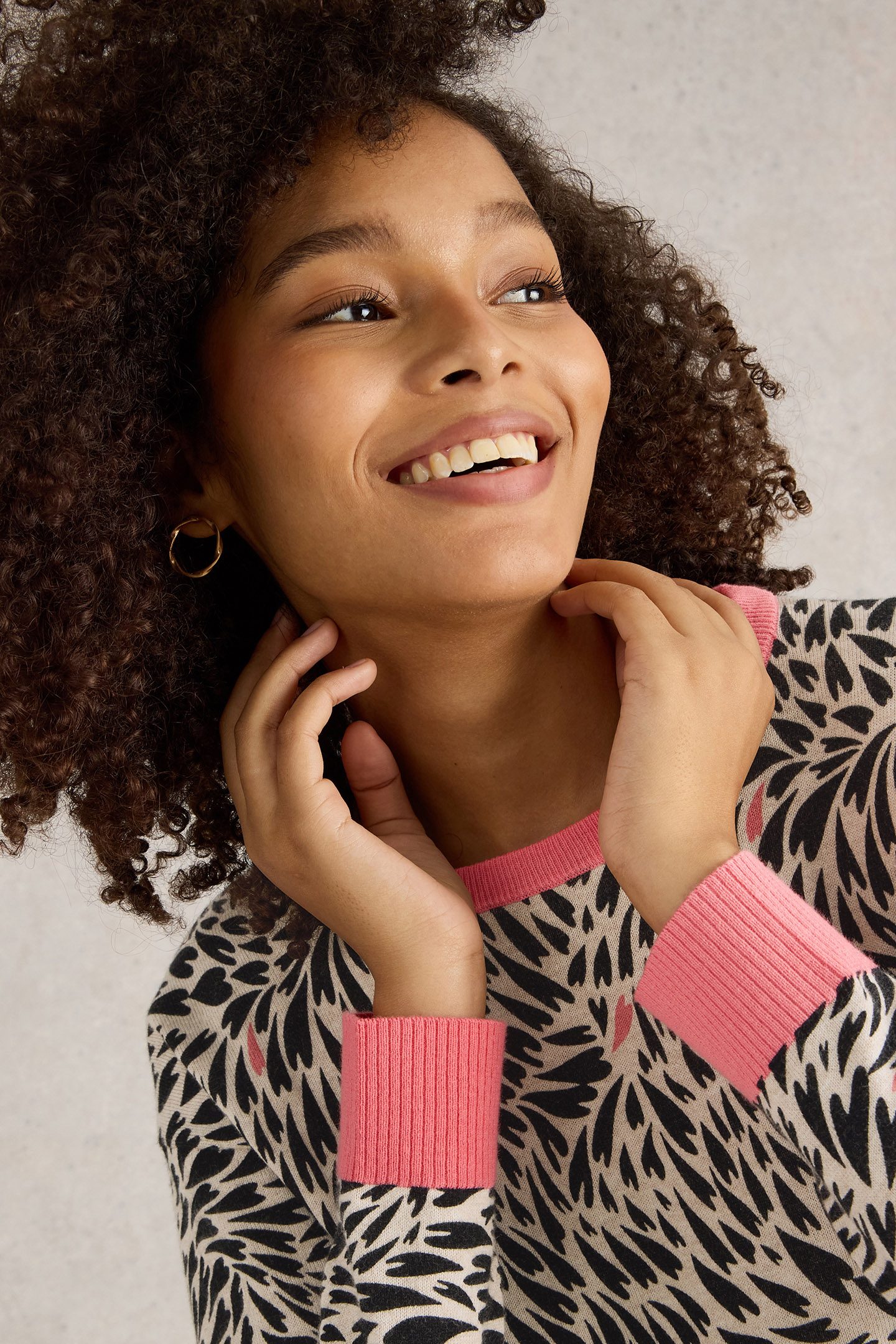 CITY LEO HEART JUMPER NATURAL MULTI 5