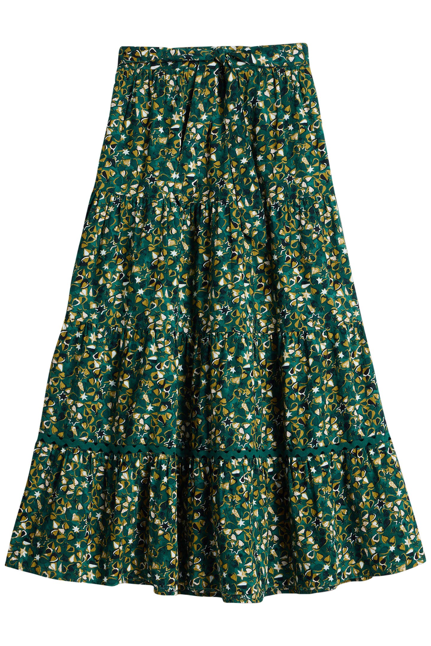 LOTUS MAXI SKIRT GREEN PRINT 3