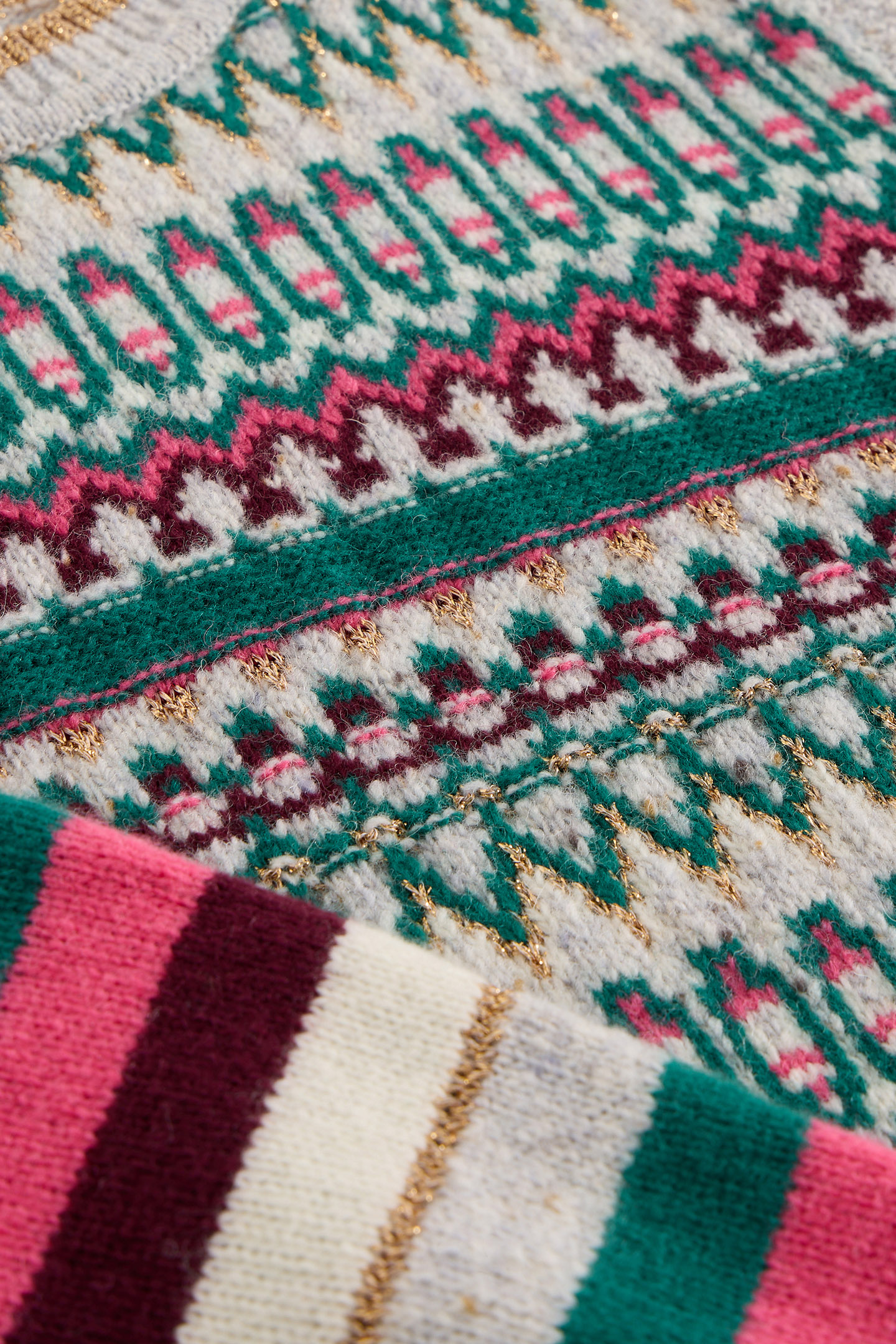 FAY SPARKLE FAIRISLE TANK GREY MULTI 6