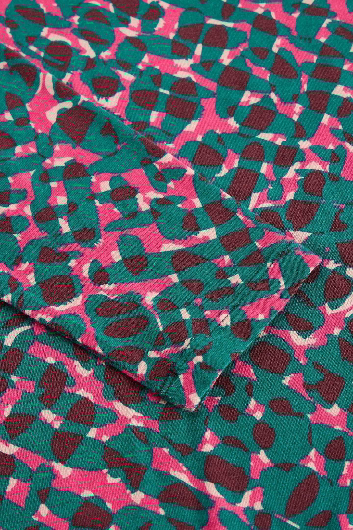 CAMILLE HIGH NECK TEE TEAL MULTI 6