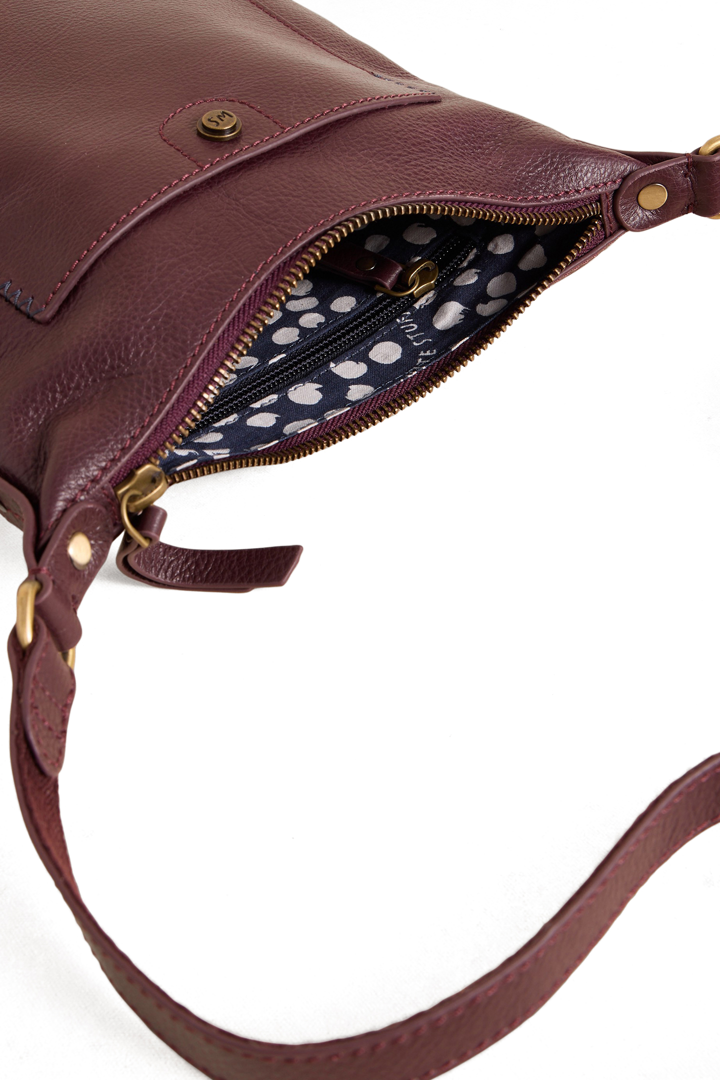 MINI FERN LEATHER CROSSBODY DARK PLUM 4