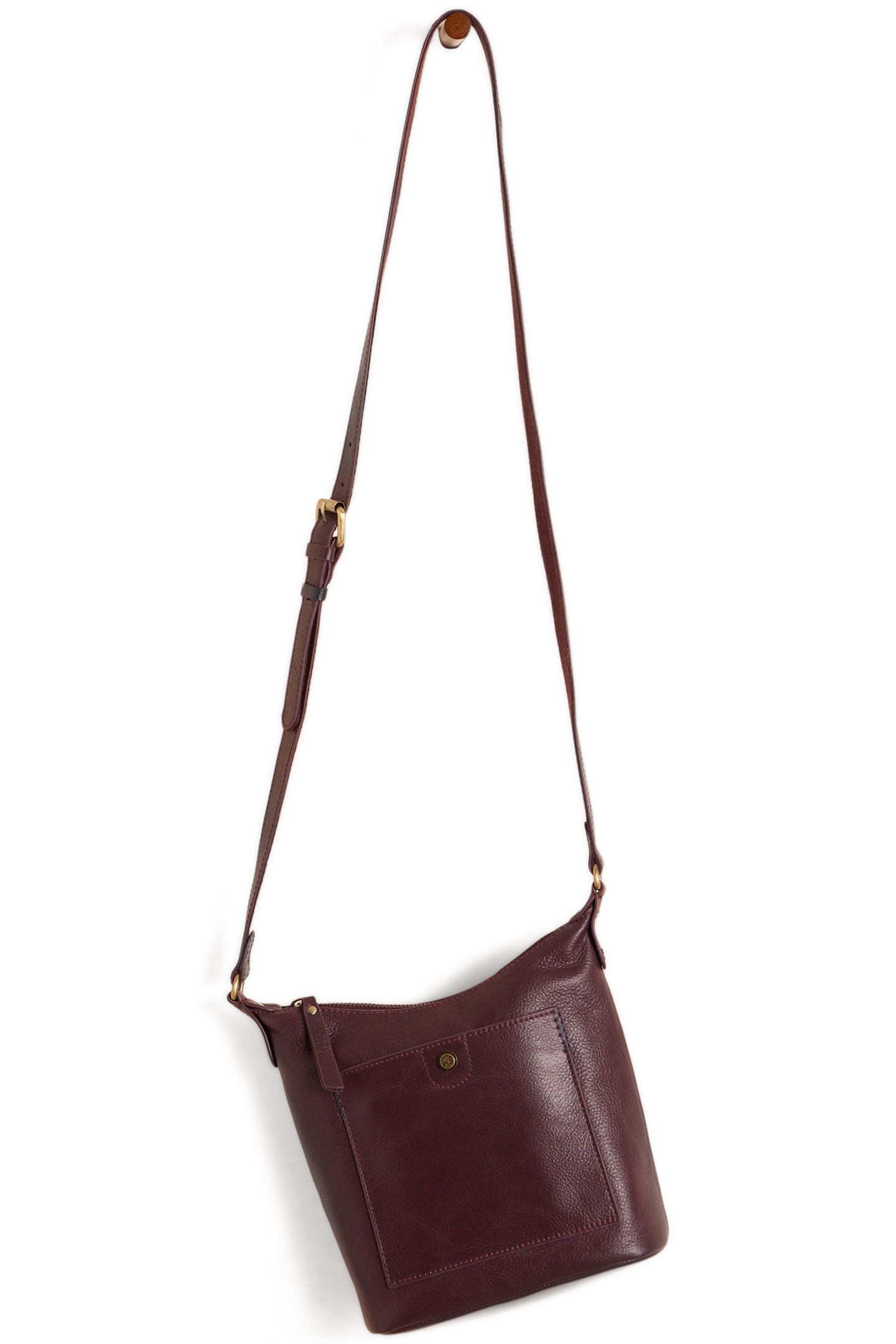 MINI FERN LEATHER CROSSBODY DARK PLUM 3