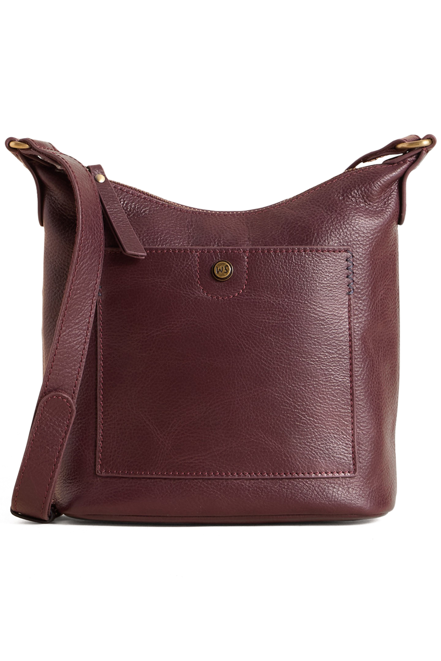 MINI FERN LEATHER CROSSBODY DARK PLUM 2