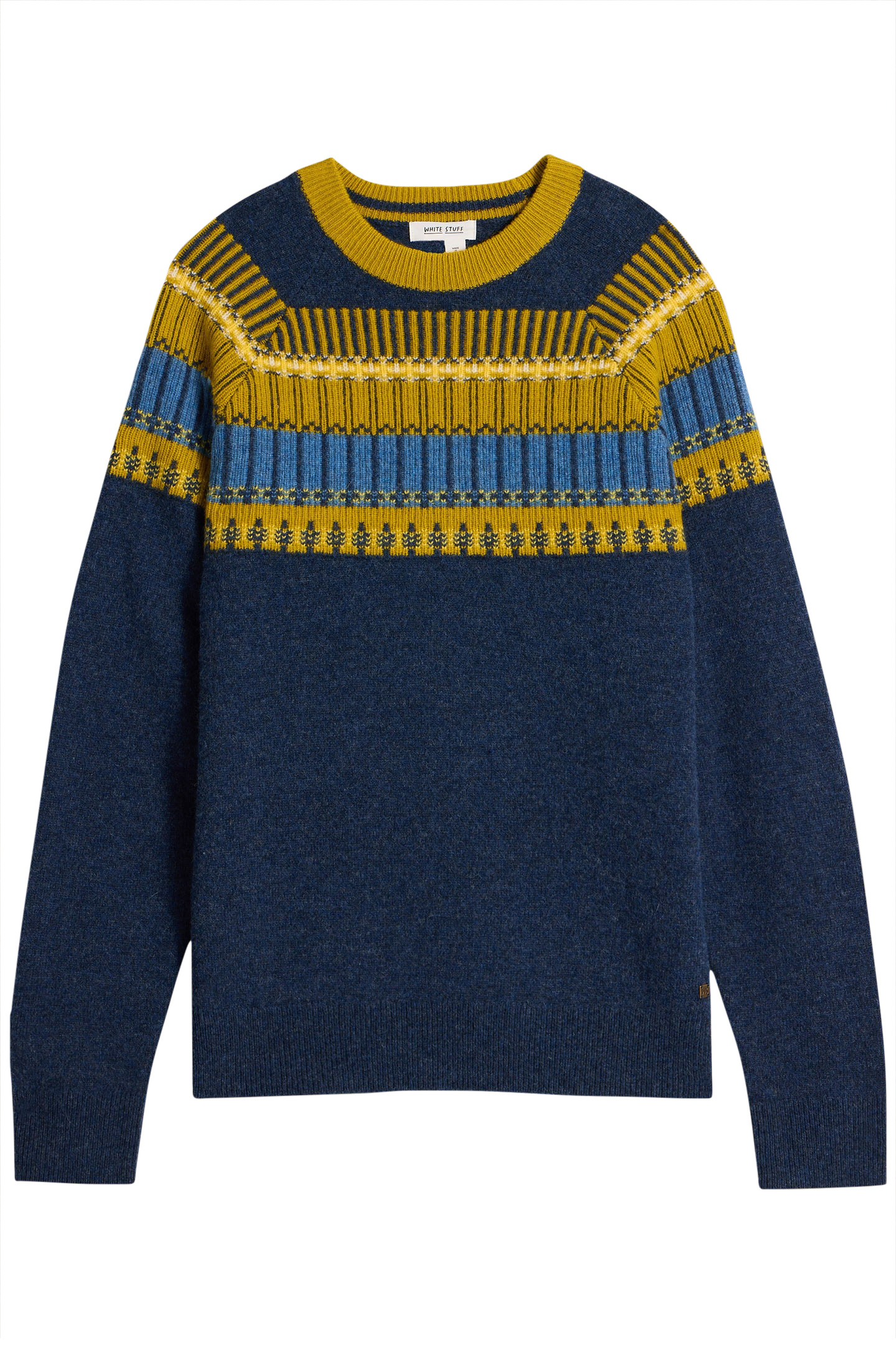 BLOCK FAIRISLE CREW NECK NAVY MULTI 2