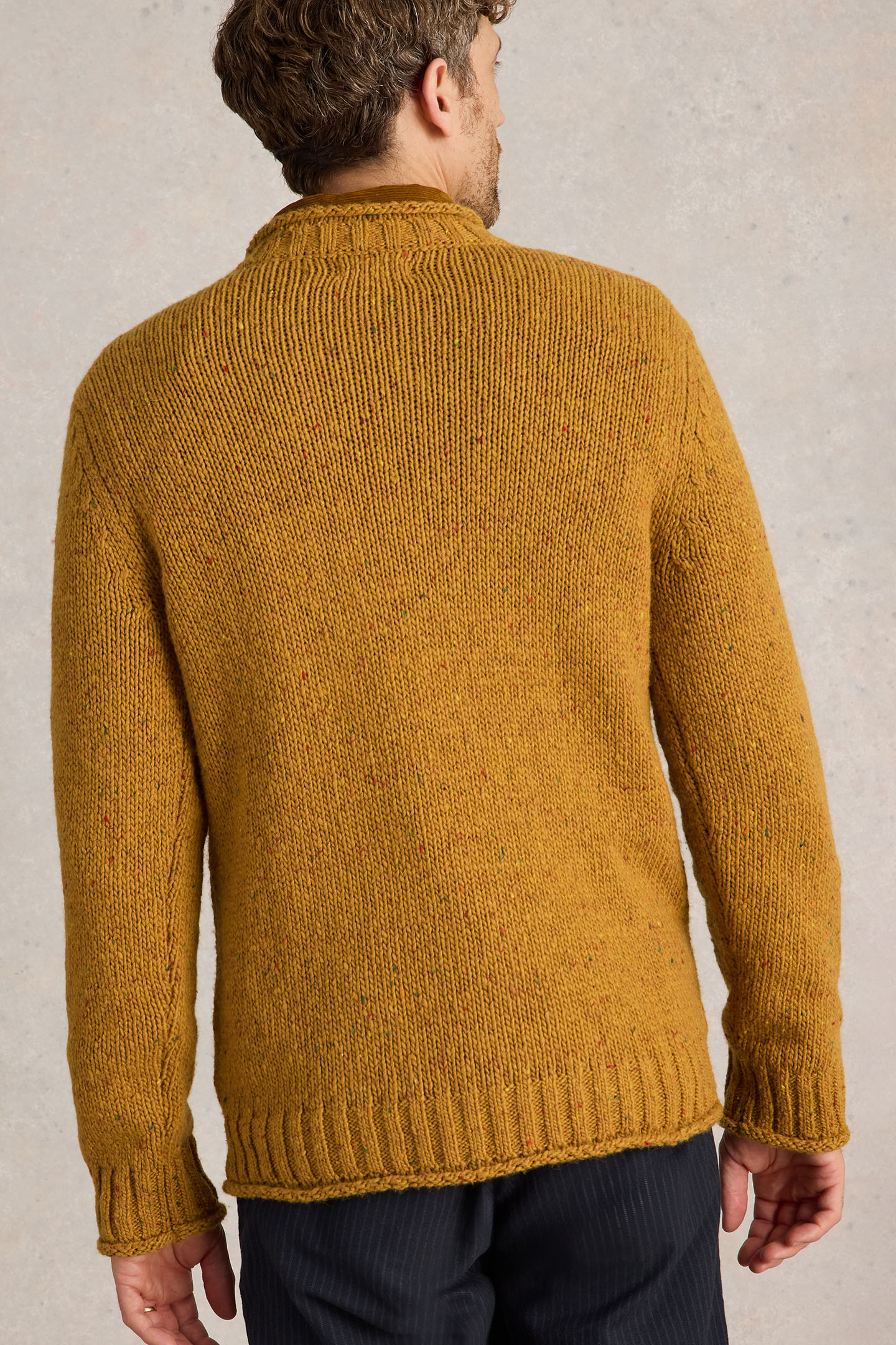 CABLE MIX CREW NECK MID YELLOW 2